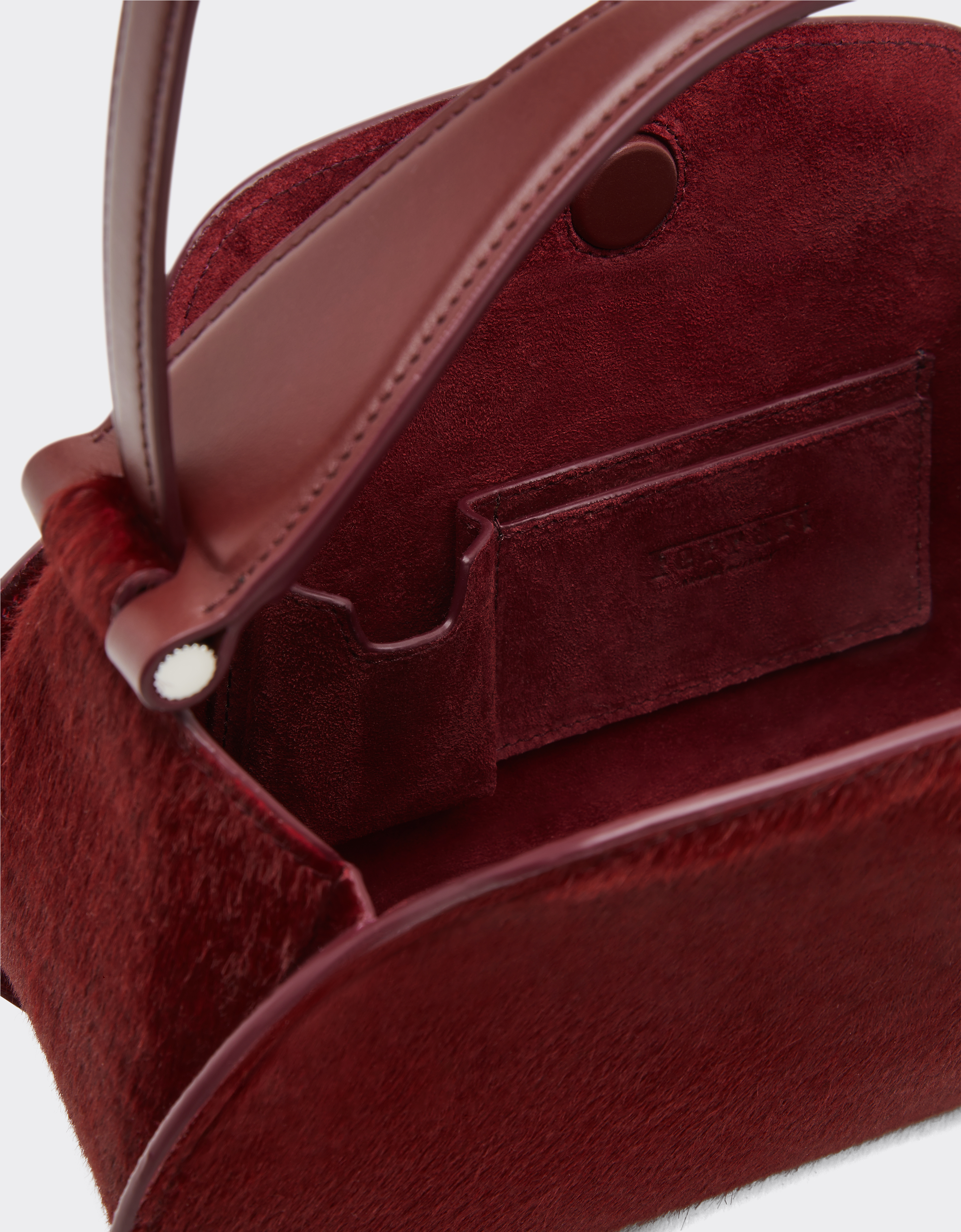 Ferrari La  Dino Top Handle Bag In Cowhide-effect Leather In Red