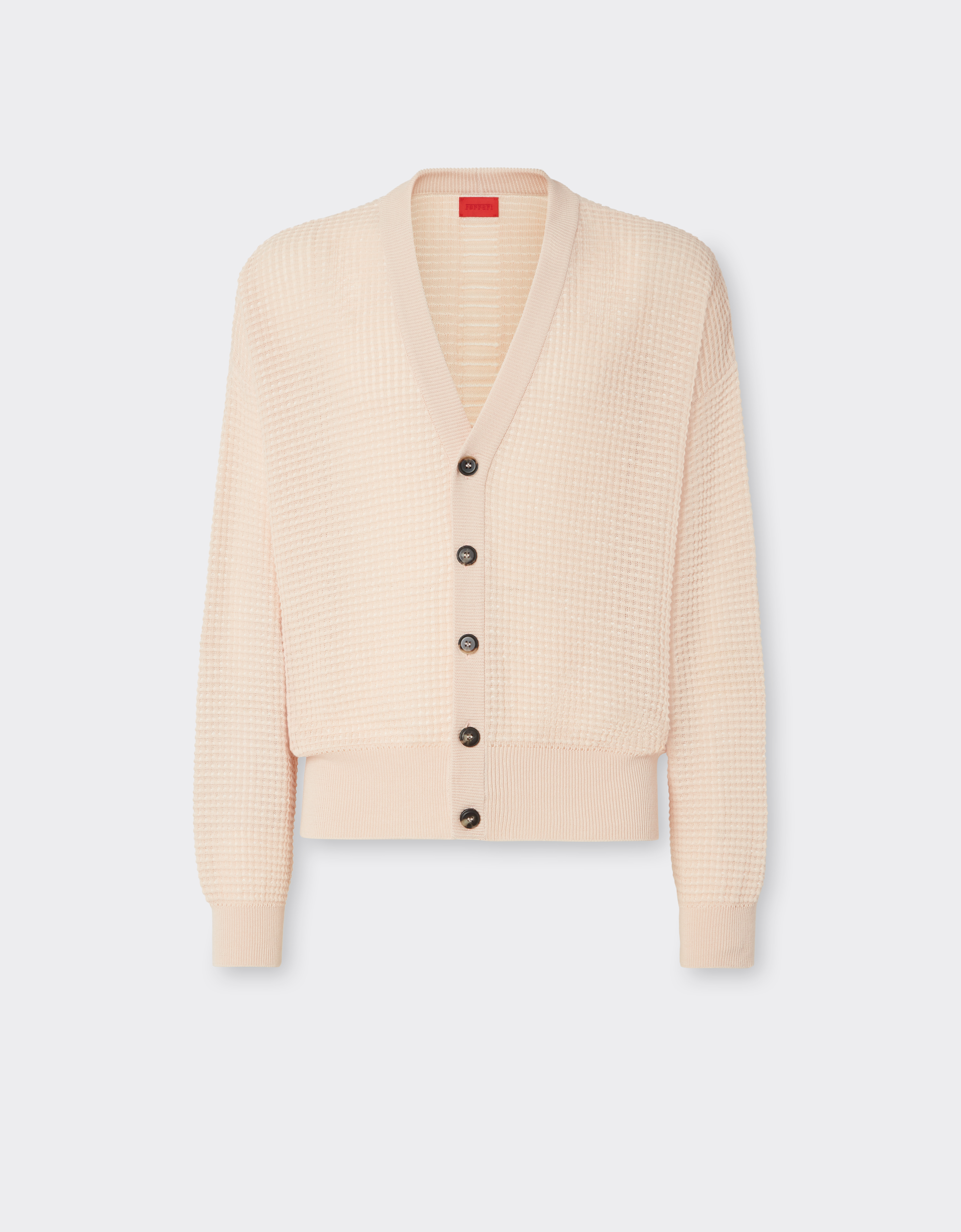 Ferrari Cotton And Linen Cardigan With Link Pattern