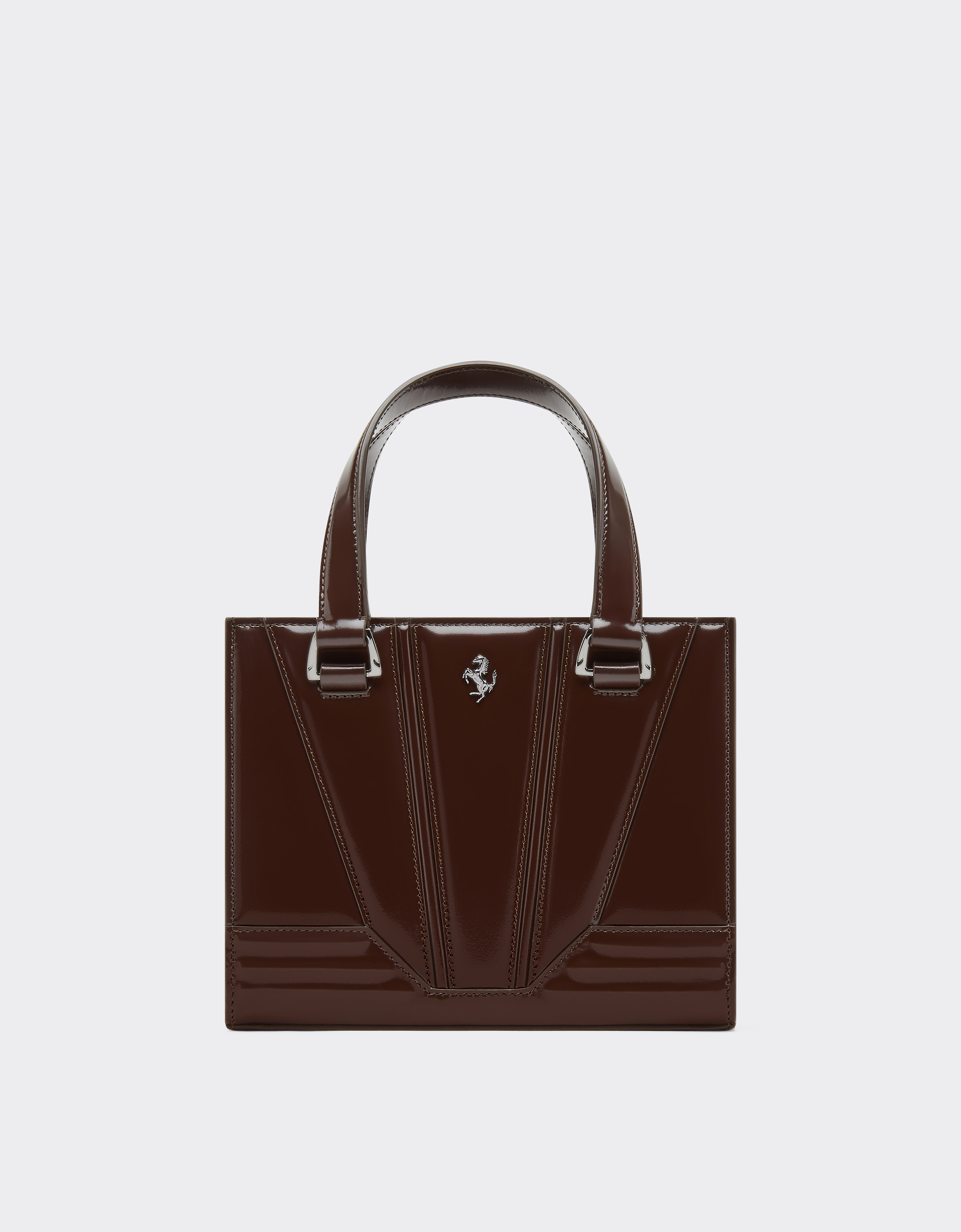 Ferrari Women's Espresso Gt Mini Tote Bag In Glossy Leather - Regali Lifestyle Os