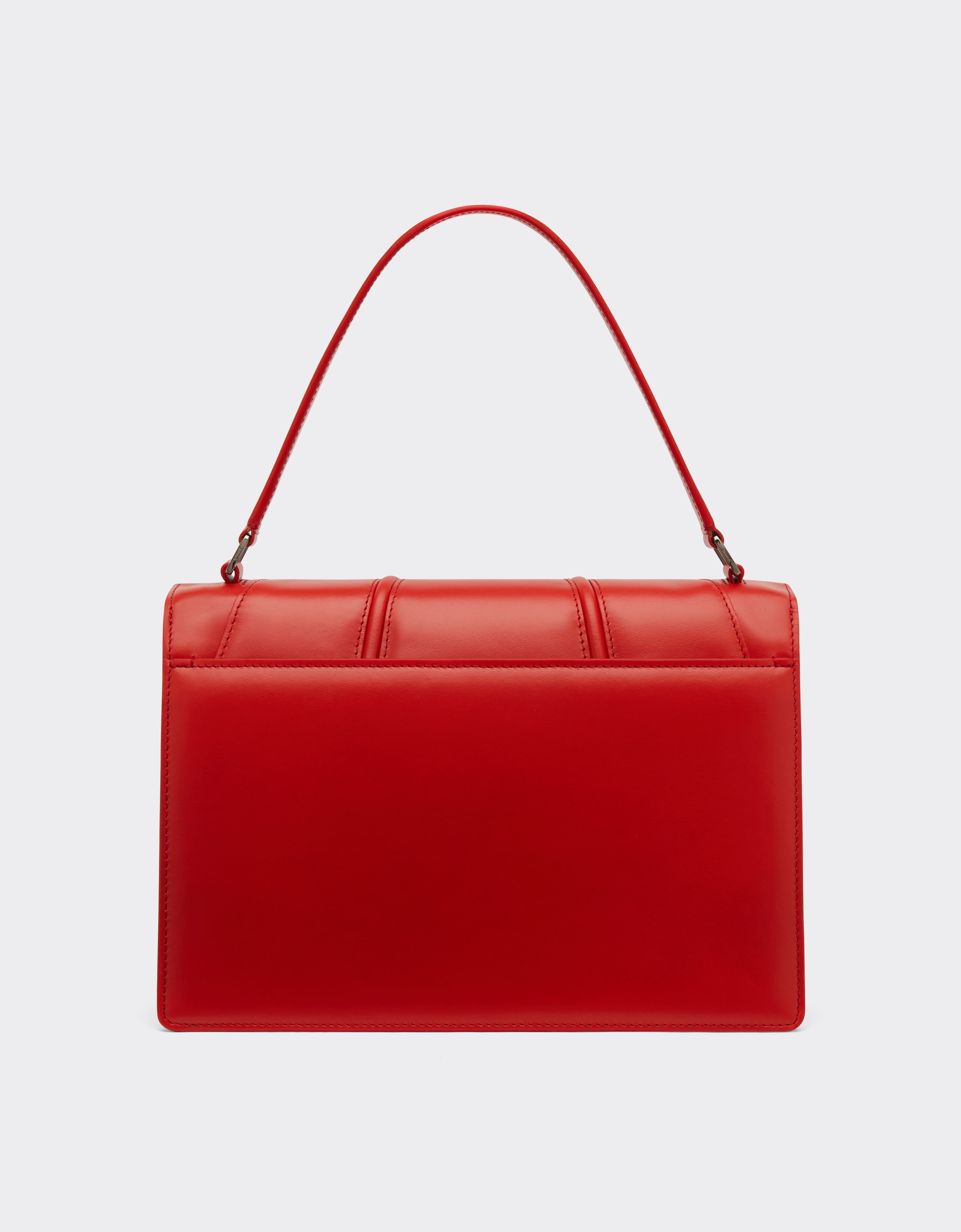 Ferrari Crossbody Bag In Smooth Leather With 3d Motifs In Rosso Dino