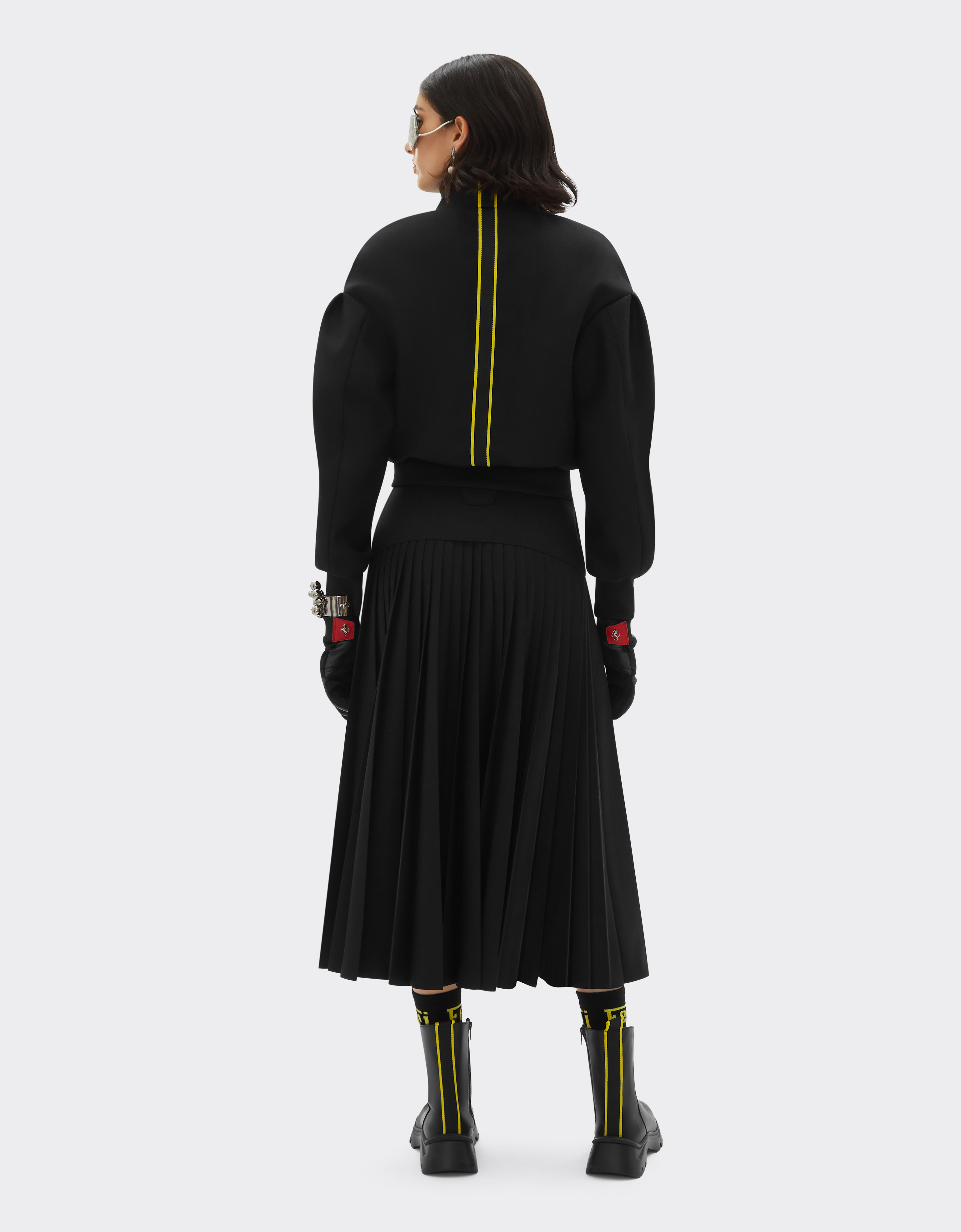 FERRARI FERRARI BOMBER JACKET IN WOOL, NYLON AND CASHMERE WITH 3D GROSGRAIN TAPING