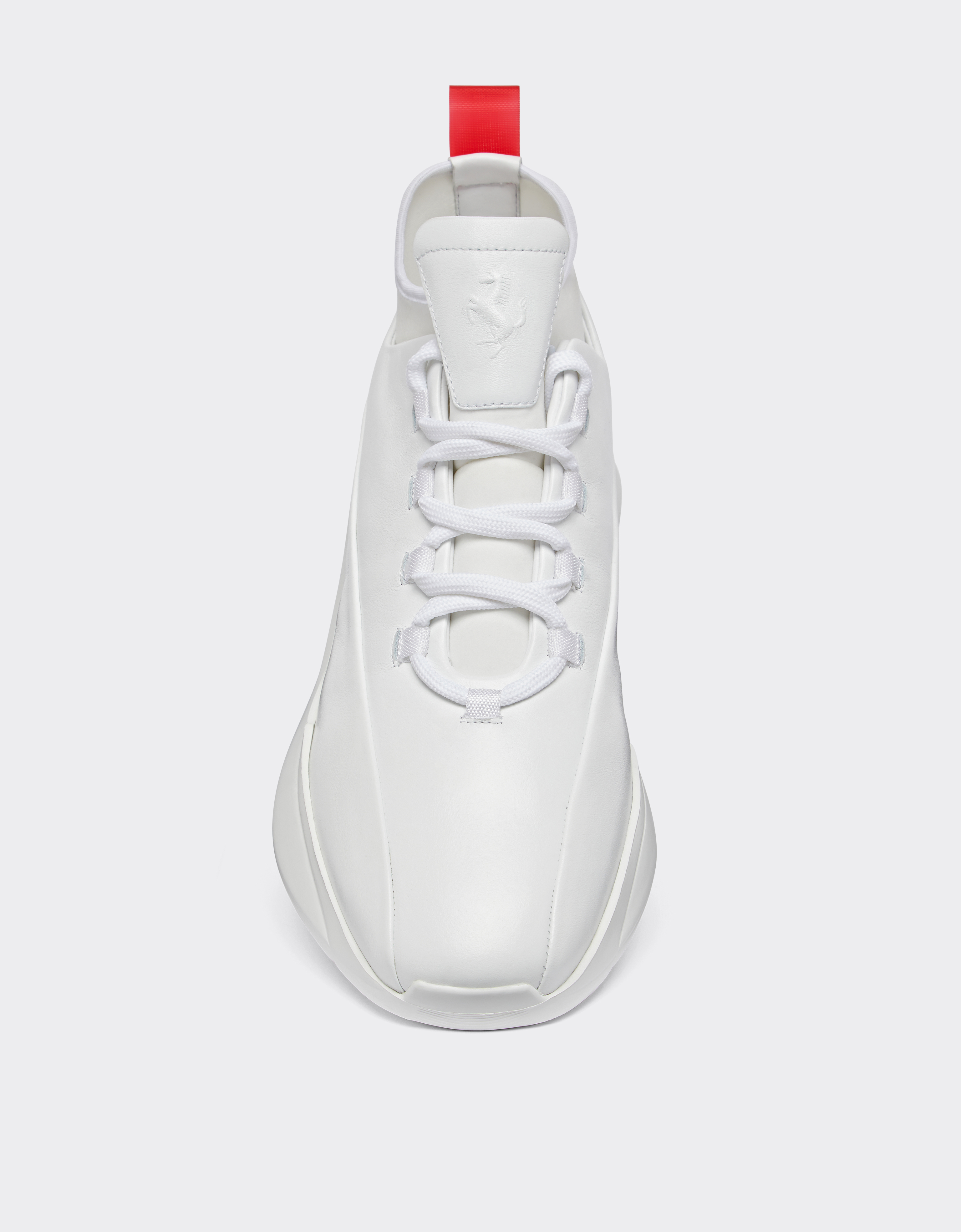 Shop Ferrari Smooth Leather Driver-style Trainers In Optical White