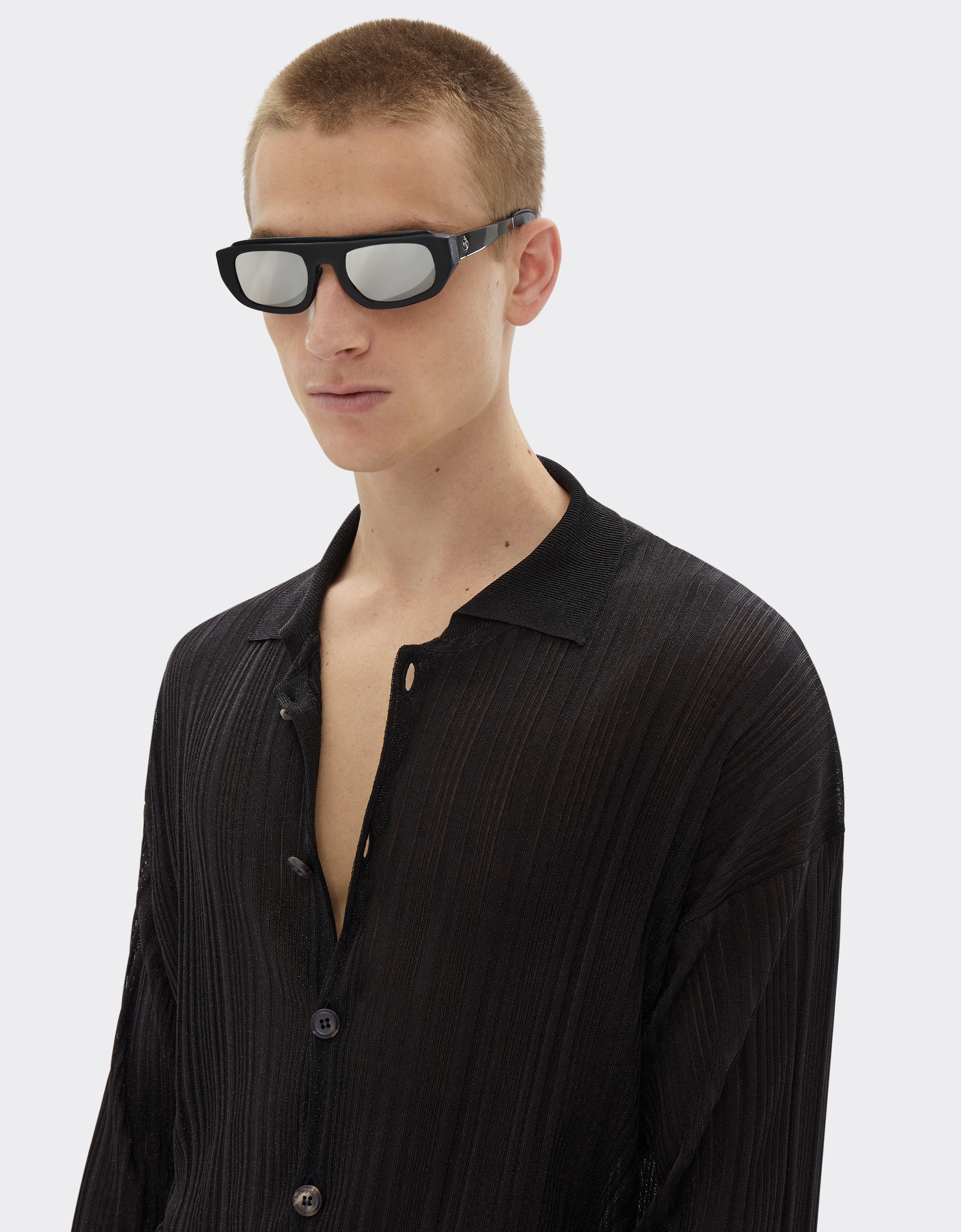 Ferrari Viscose And Lurex Cardigan In Black