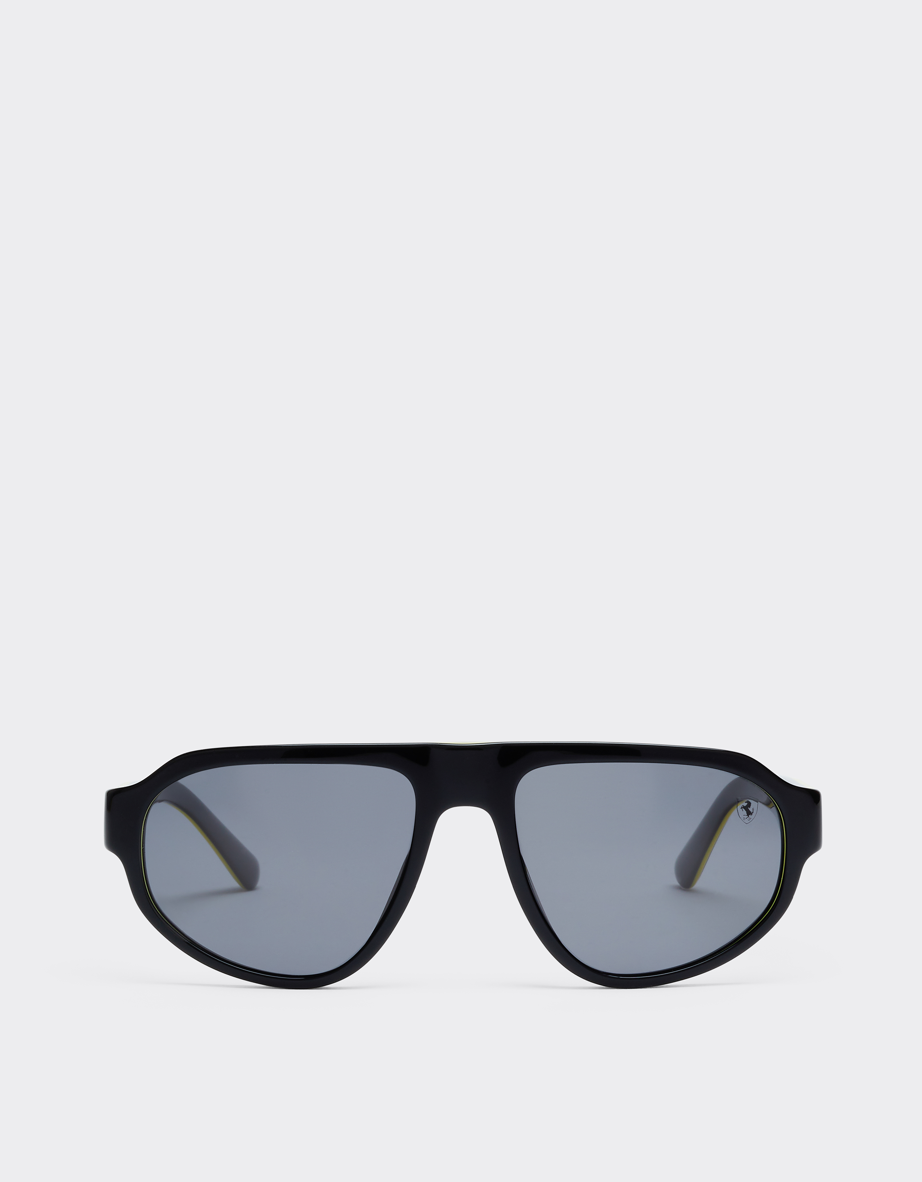 Ferrari Unisex Multicolore Scuderia 0Fz6027 Sunglasses In Black And Yellow Acetate With Dark Grey Lenses. - Os