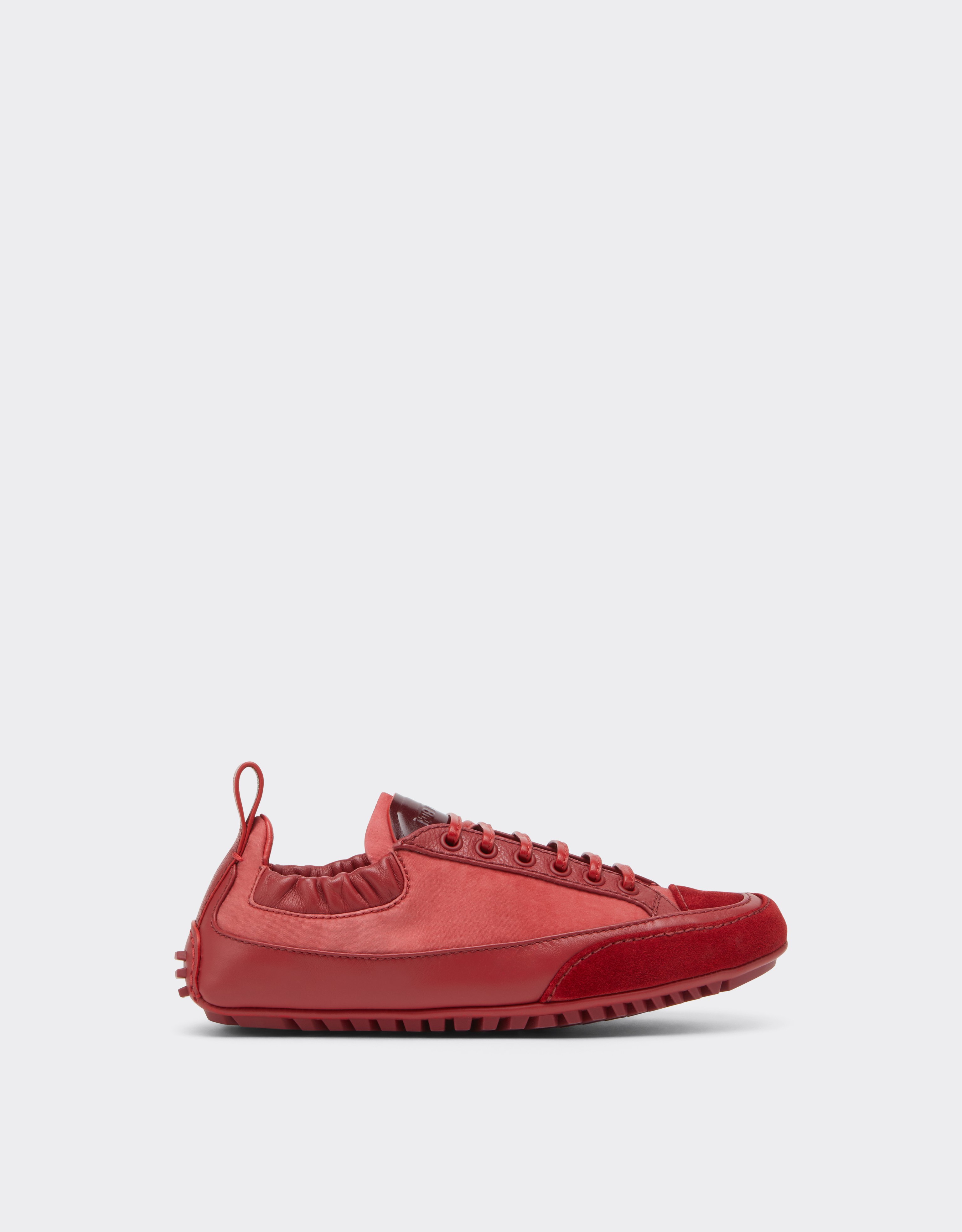 Ferrari Driver Sneakers In Nylon, Suede, And Leather In Red