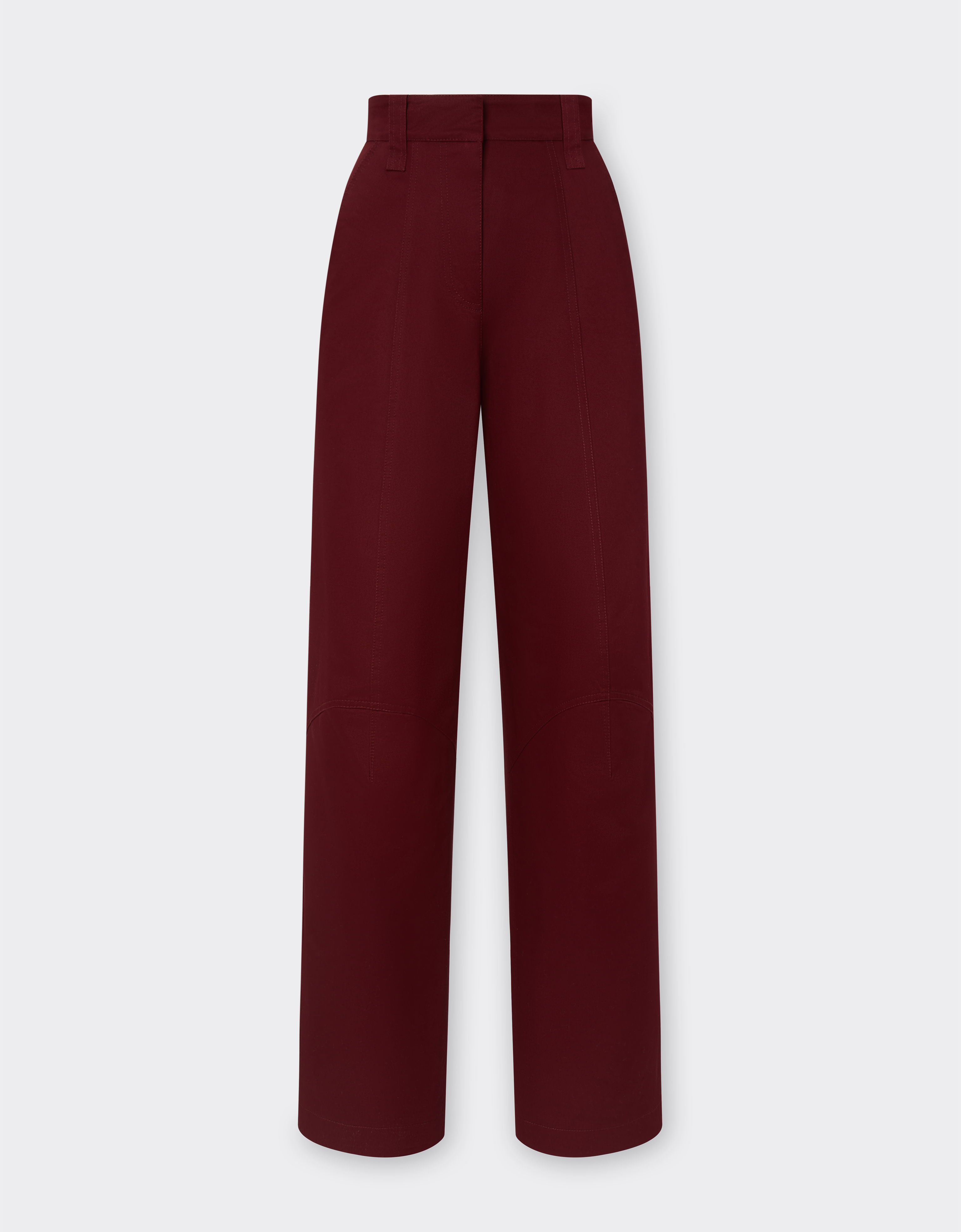 Shop Ferrari Chino Trousers In Cotton In Burgundy