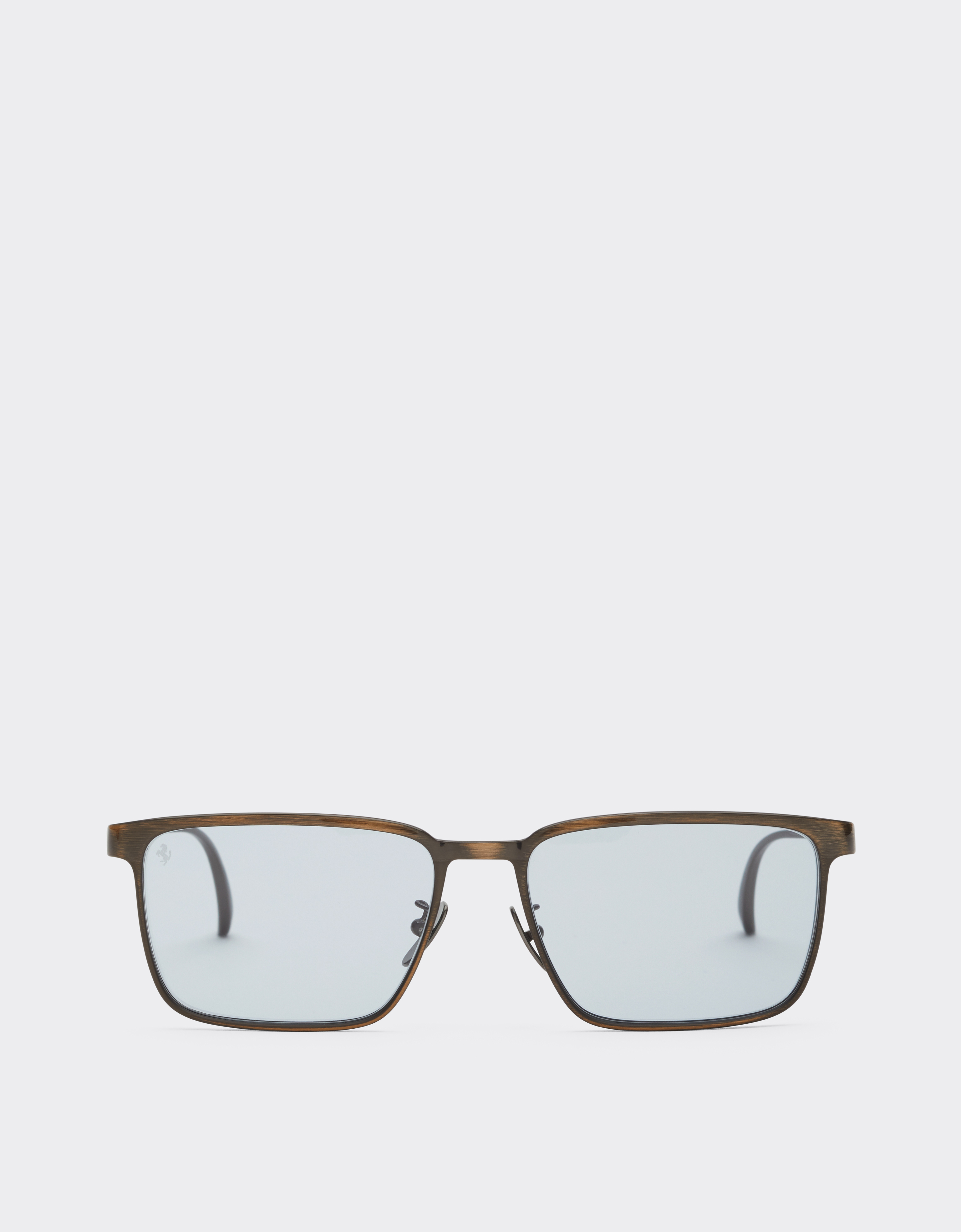 Ferrari Men's Grey Sunglasses In Brushed Gray/Brownmetal With Light Gray Crystal Lenses - Sunglasses Os