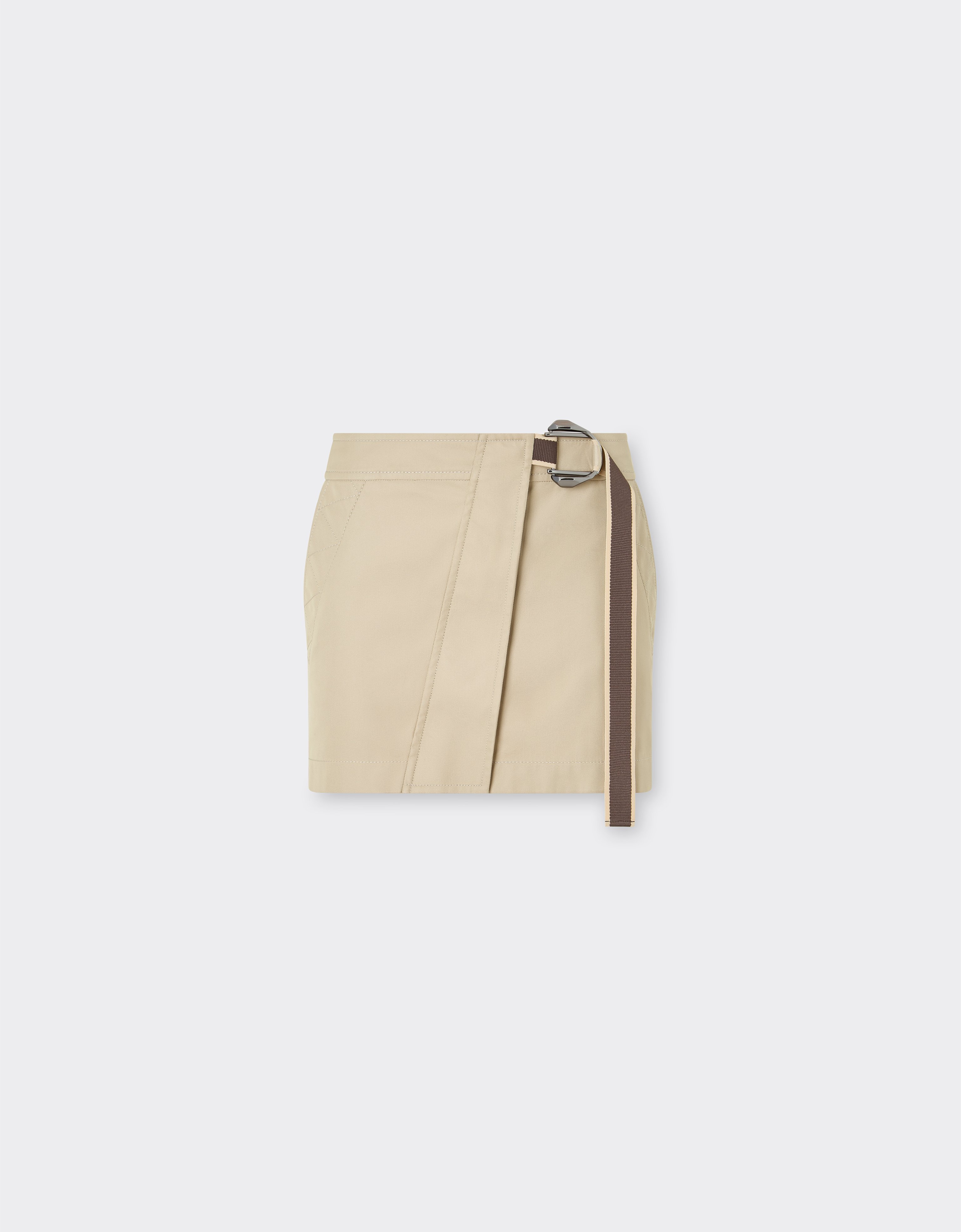 Ferrari Q-cycle® Cotton Twill Mini Skirt In Neutral
