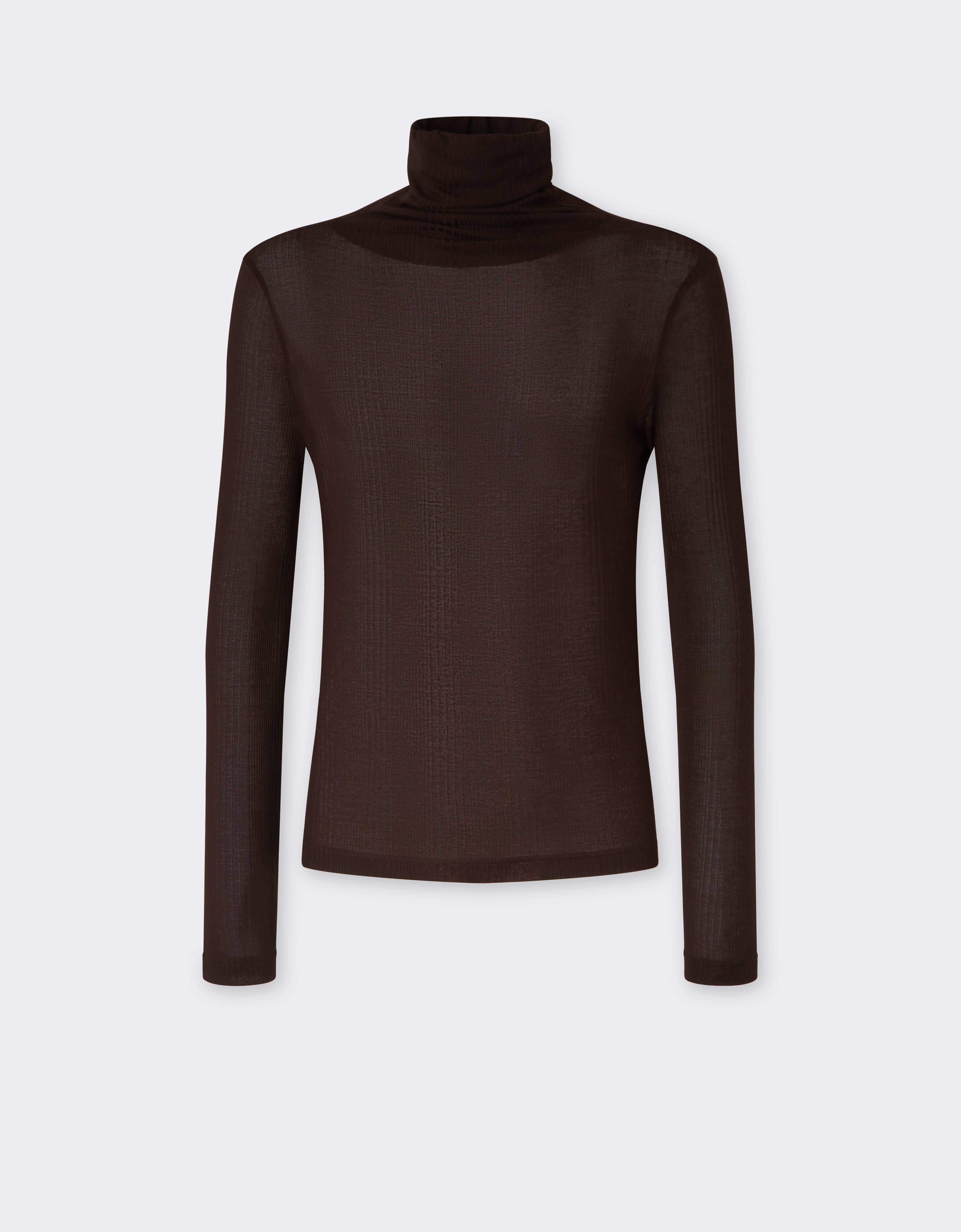 Ferrari High-neck Jersey Top In Brown
