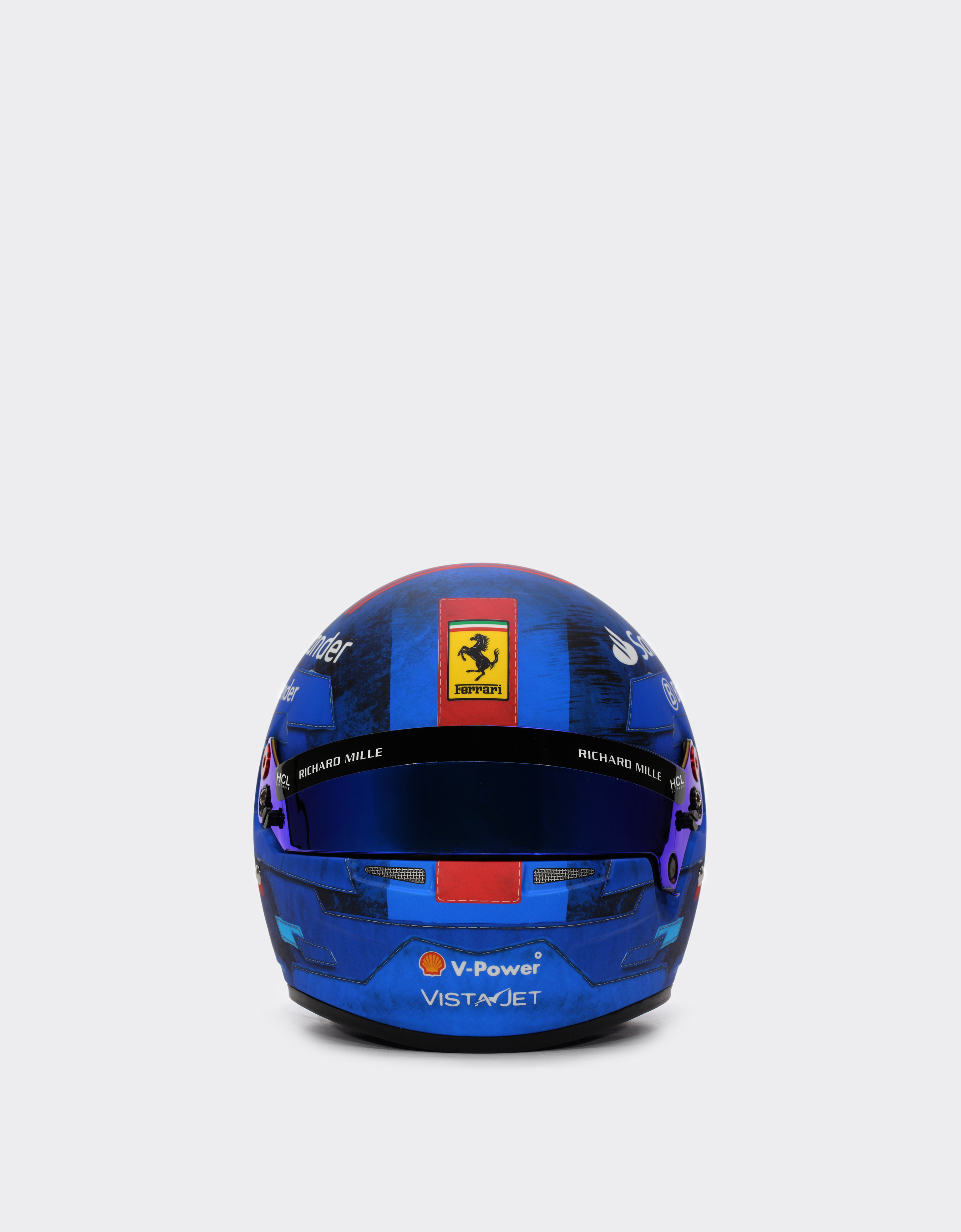 Ferrari Unisex Blu Scozia Carlos Sainz Miami 2024 Special Edition Mini Helmet In 1:2 Scale - Helmets Os
