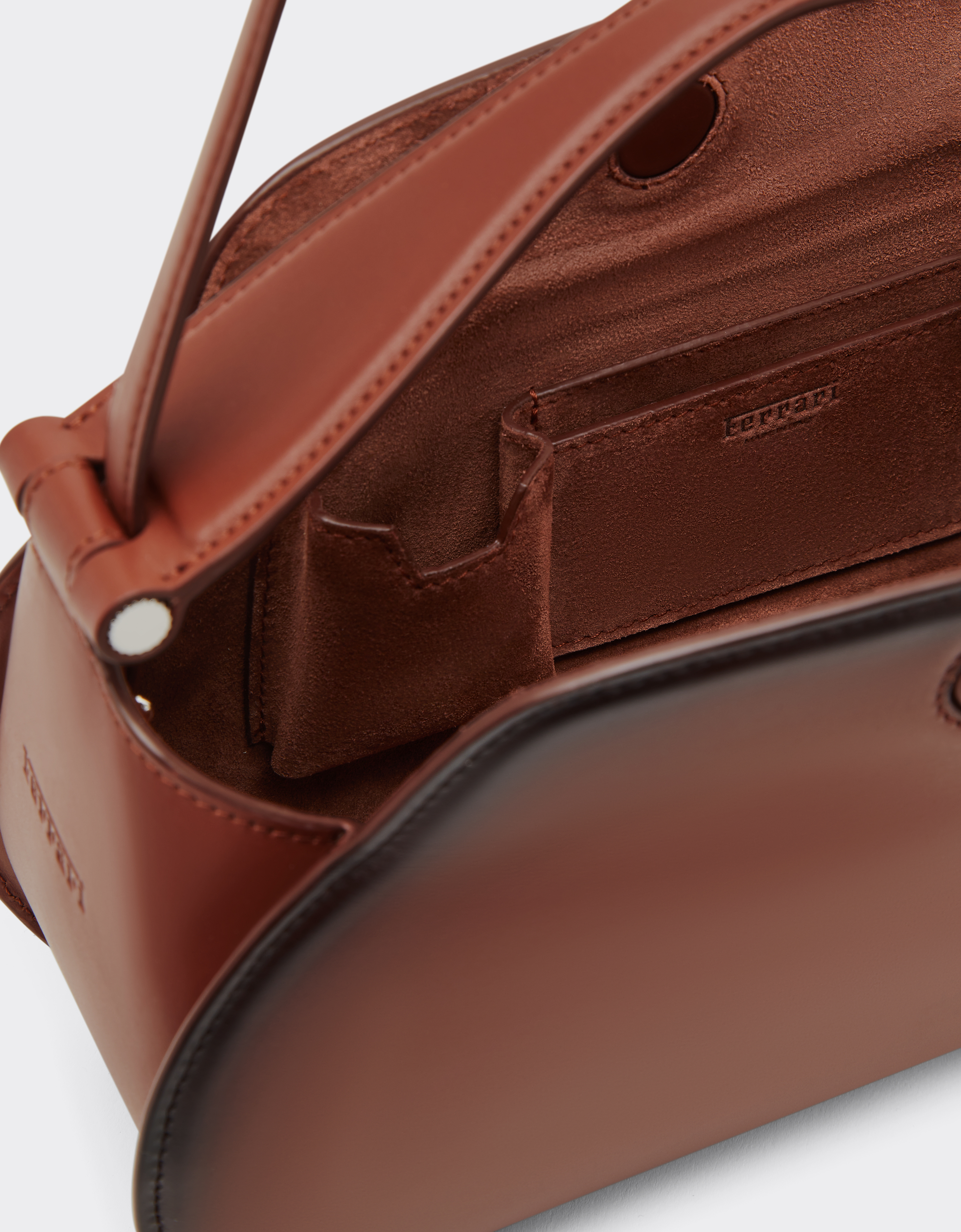 Ferrari La  Dino Top Handle Bag In Gradient Leather In Brown