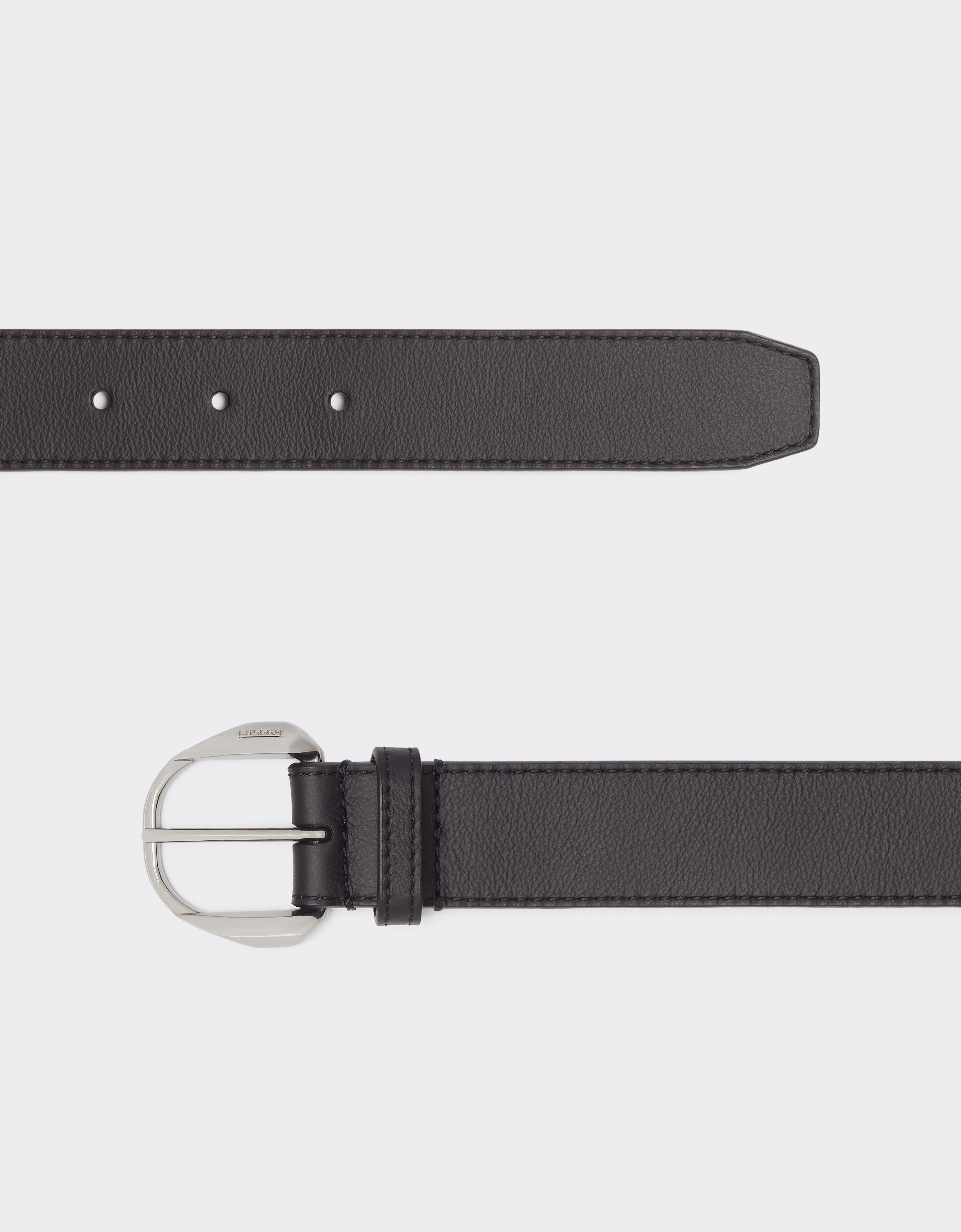 Ferrari Leather Belt With Prancing Horse Detail In Black