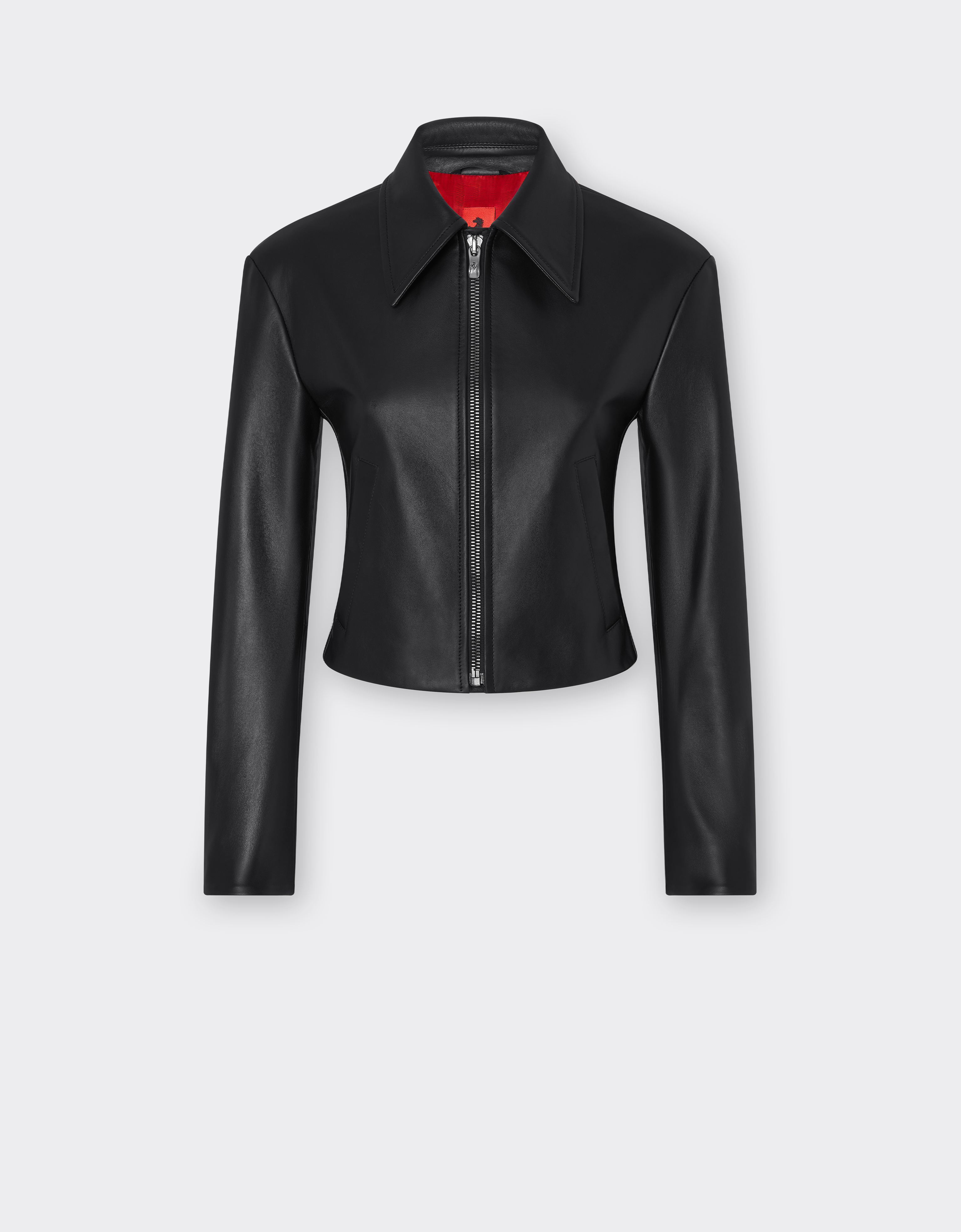 Ferrari Biker Jacket In Nappa Leather In Black