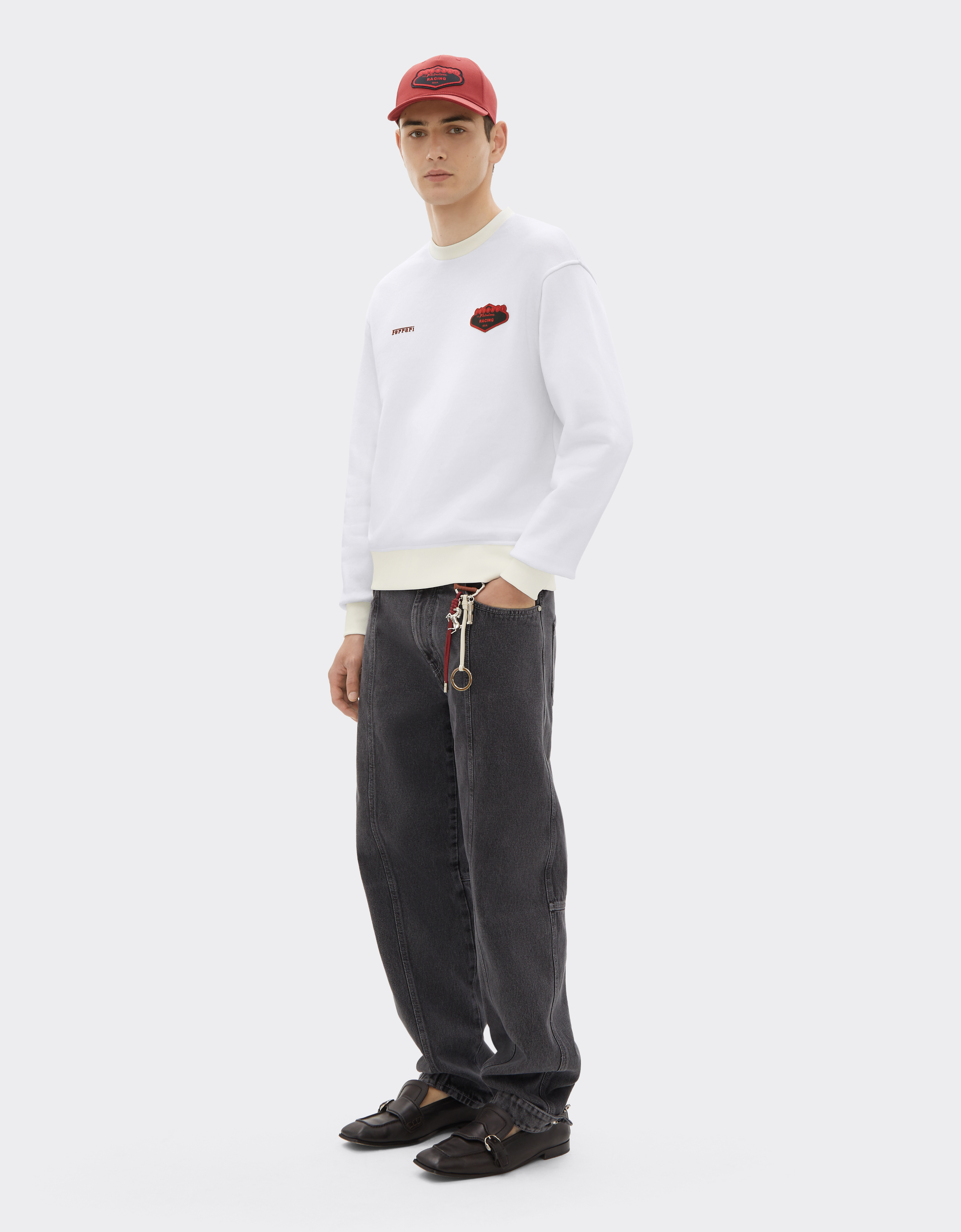  Ferrari Sudadera De Algodón Con El Logotipo De Ferrari - Male Jerséis Y Prendas De Punto Blanco óptico L 