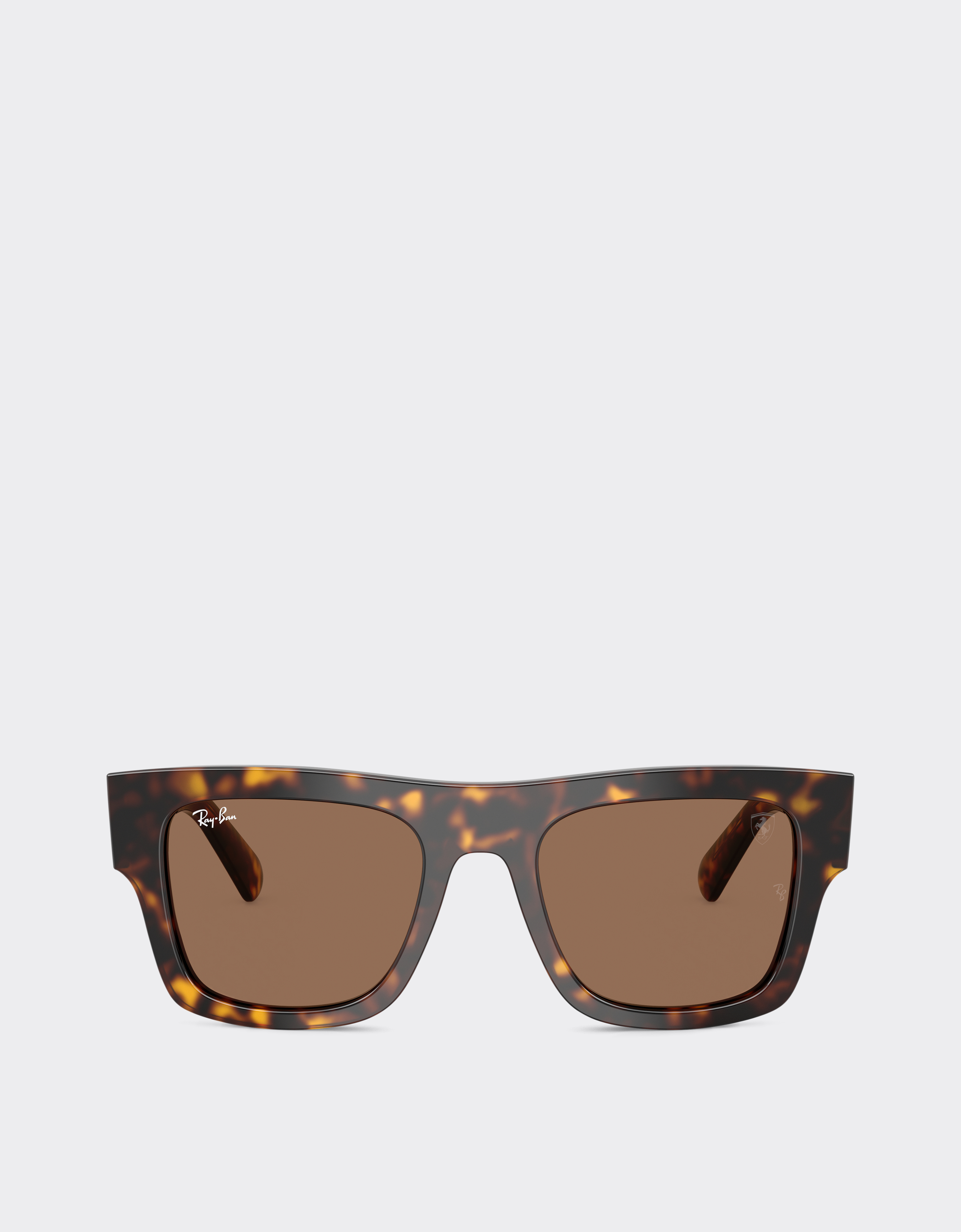 Ferrari Ray-ban For Scuderia  Rb2217m In Havana Acetate With Dark Brown Lenses In Beige