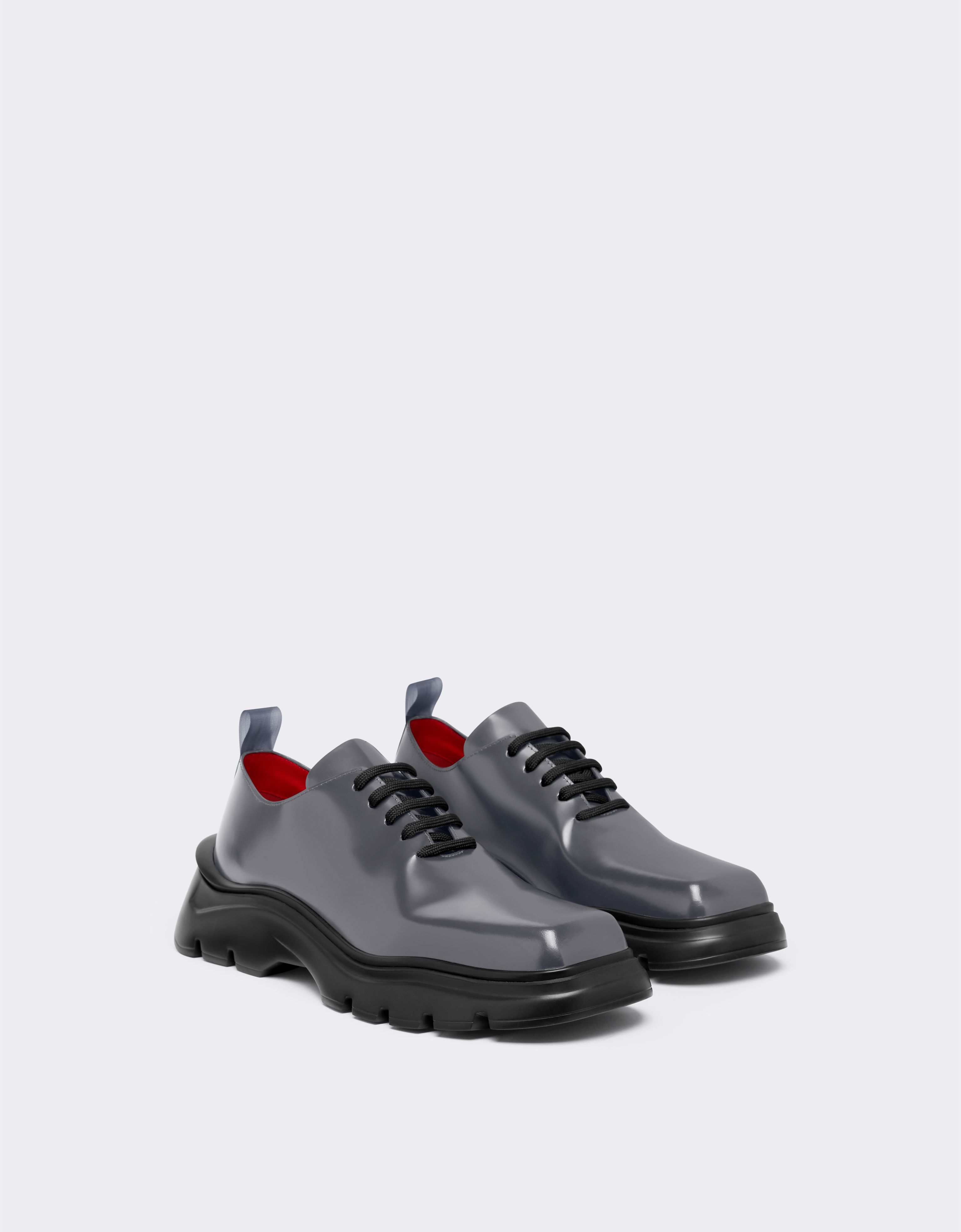 Shop Ferrari Derby Shoes In Smooth Leather In Ingrid
