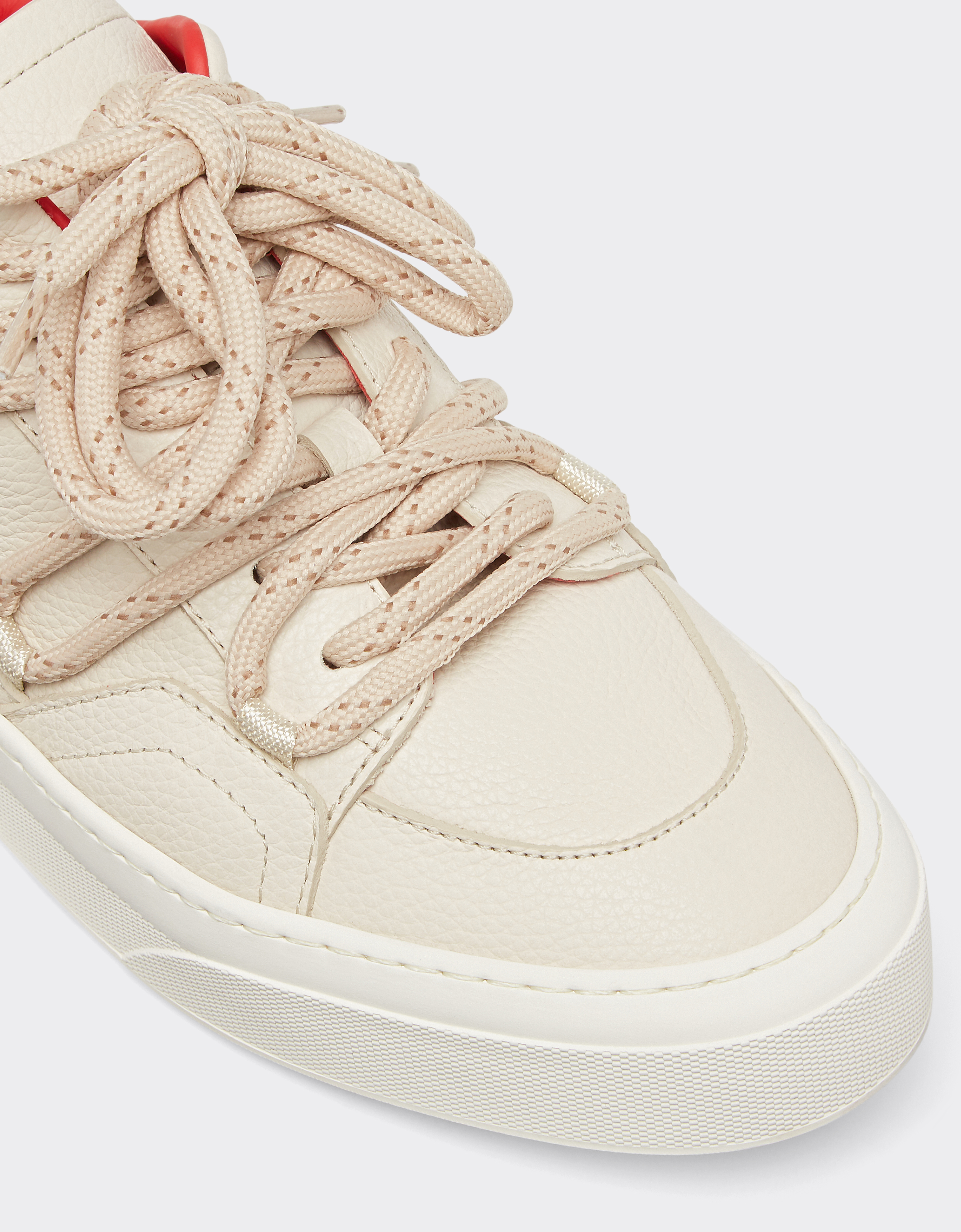 Ferrari Trainers In Tumbled Leather In Ecru