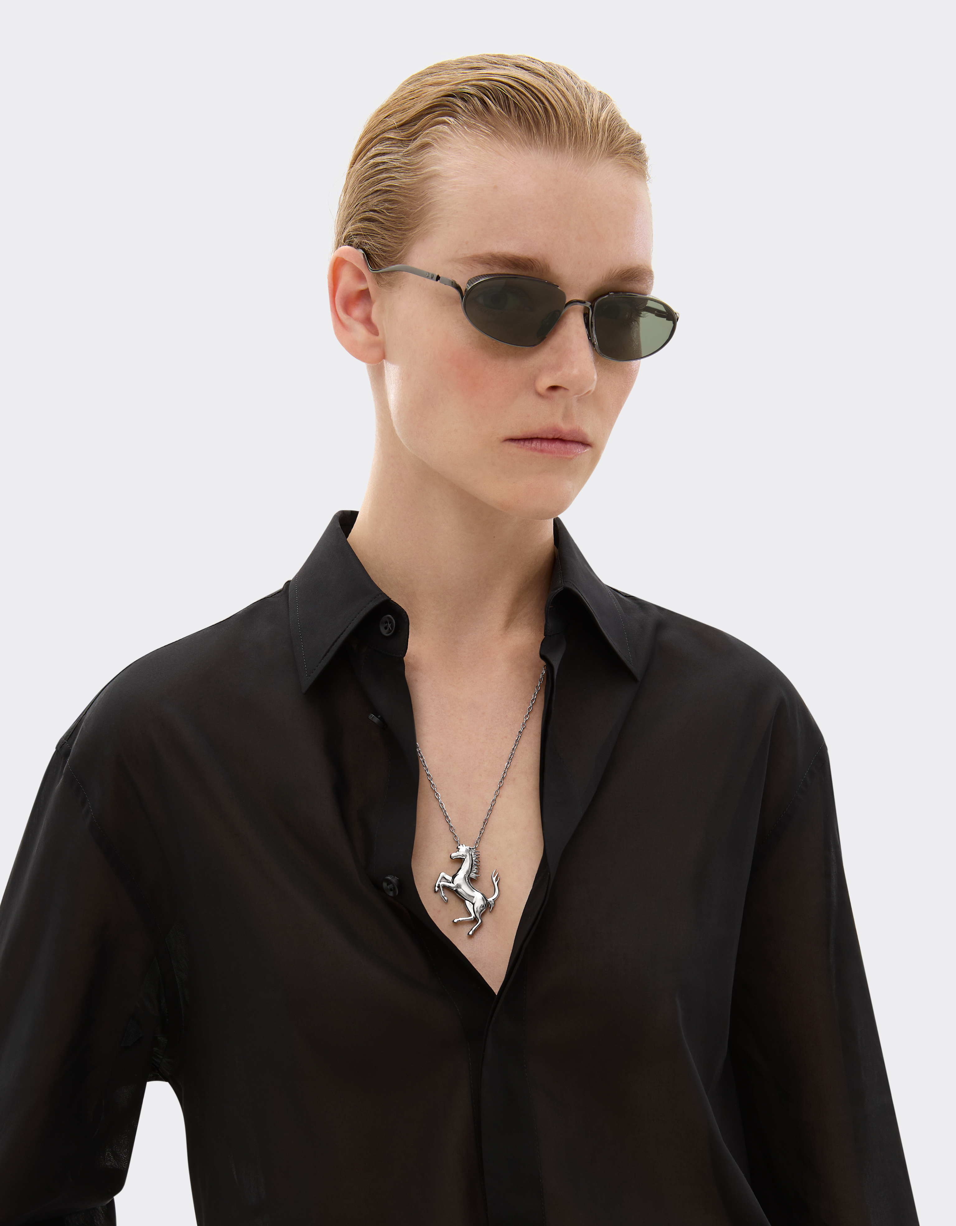 Ferrari Necklace With Prancing Horse -  Necklaces Charcoal Os 