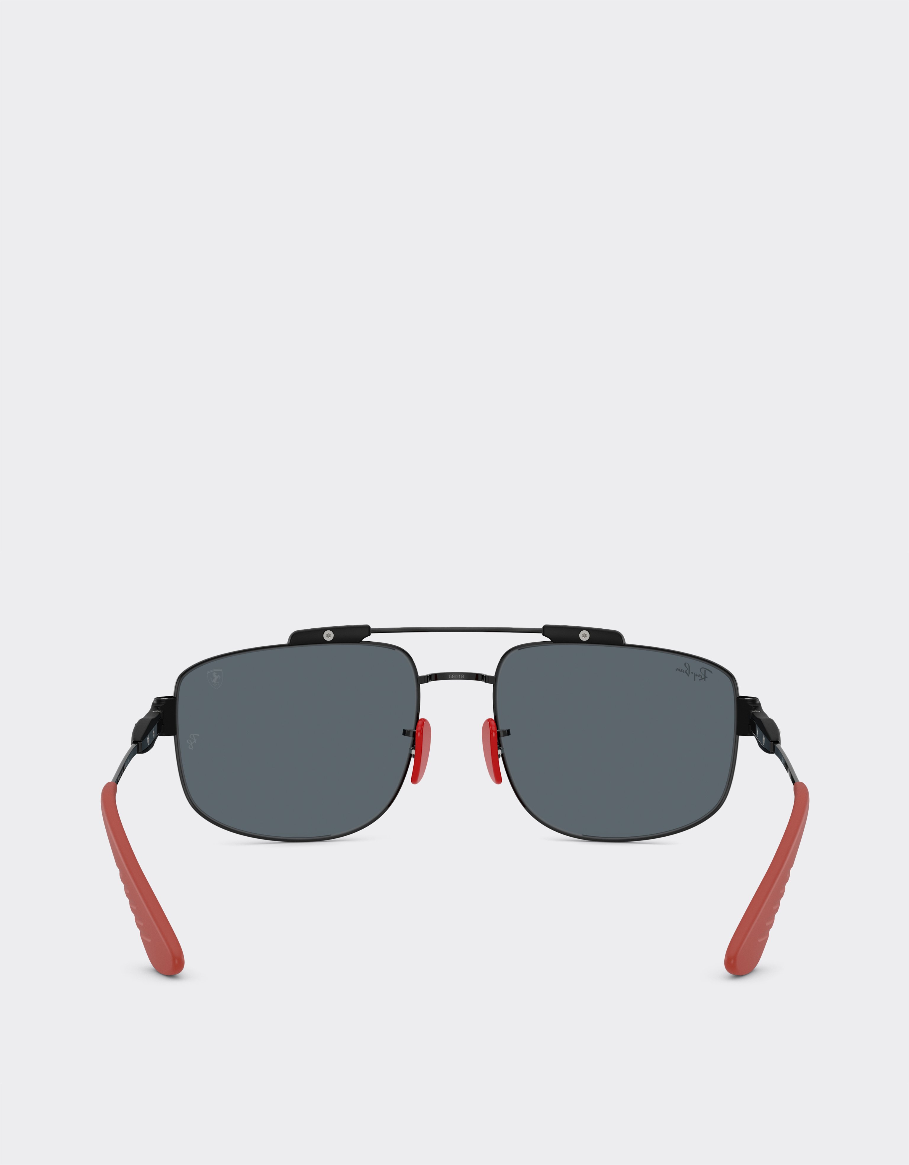 Ferrari Ray-ban For Scuderia  Rb3789m In Black Metal With Blue Lenses