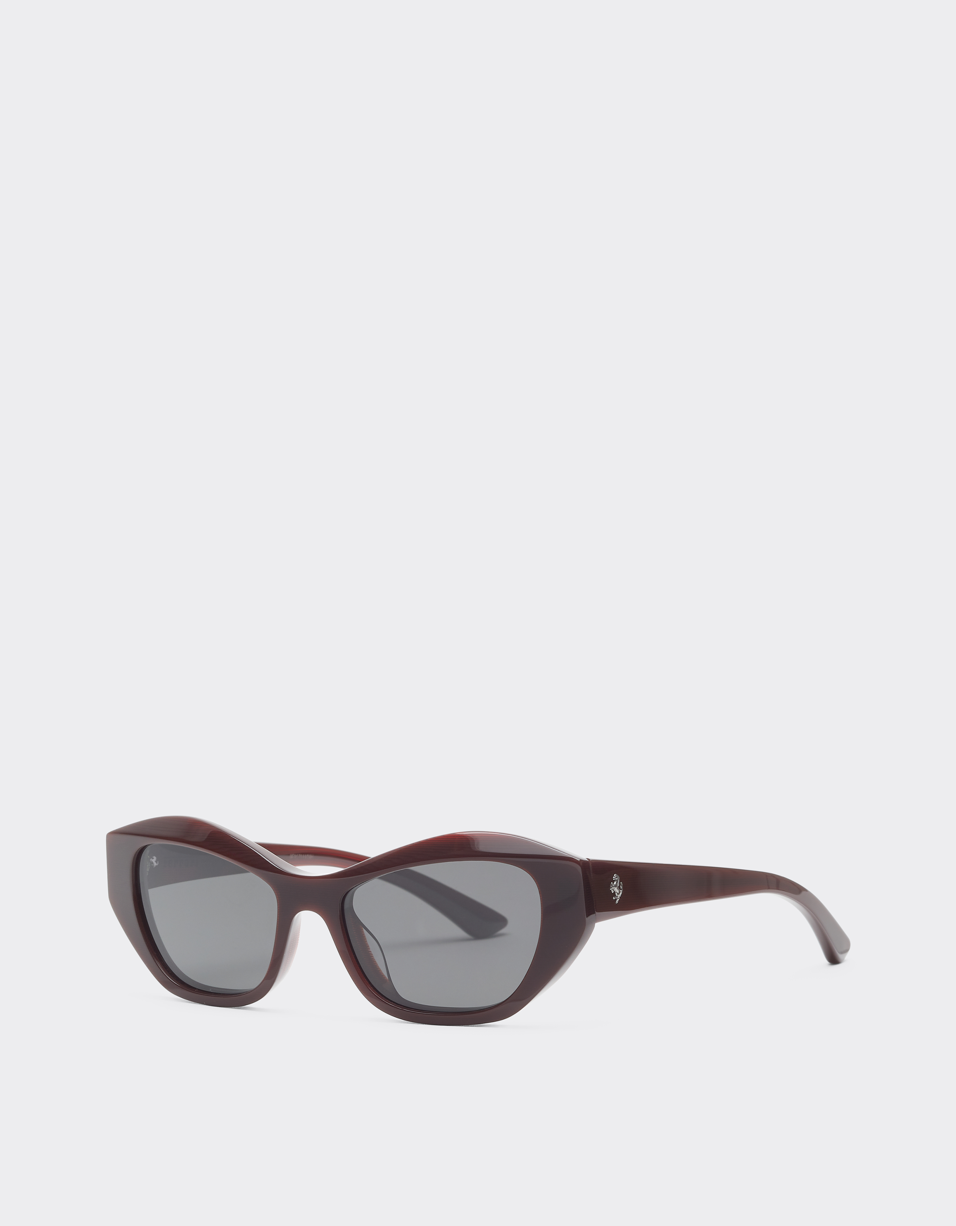  Ferrari Ferrari-sonnenbrille Aus Rot Gestreiftemacetat Mit Polarisierten Schwarzen Gläsern - Female Sonnenbrillen Rosso Scuro Os 