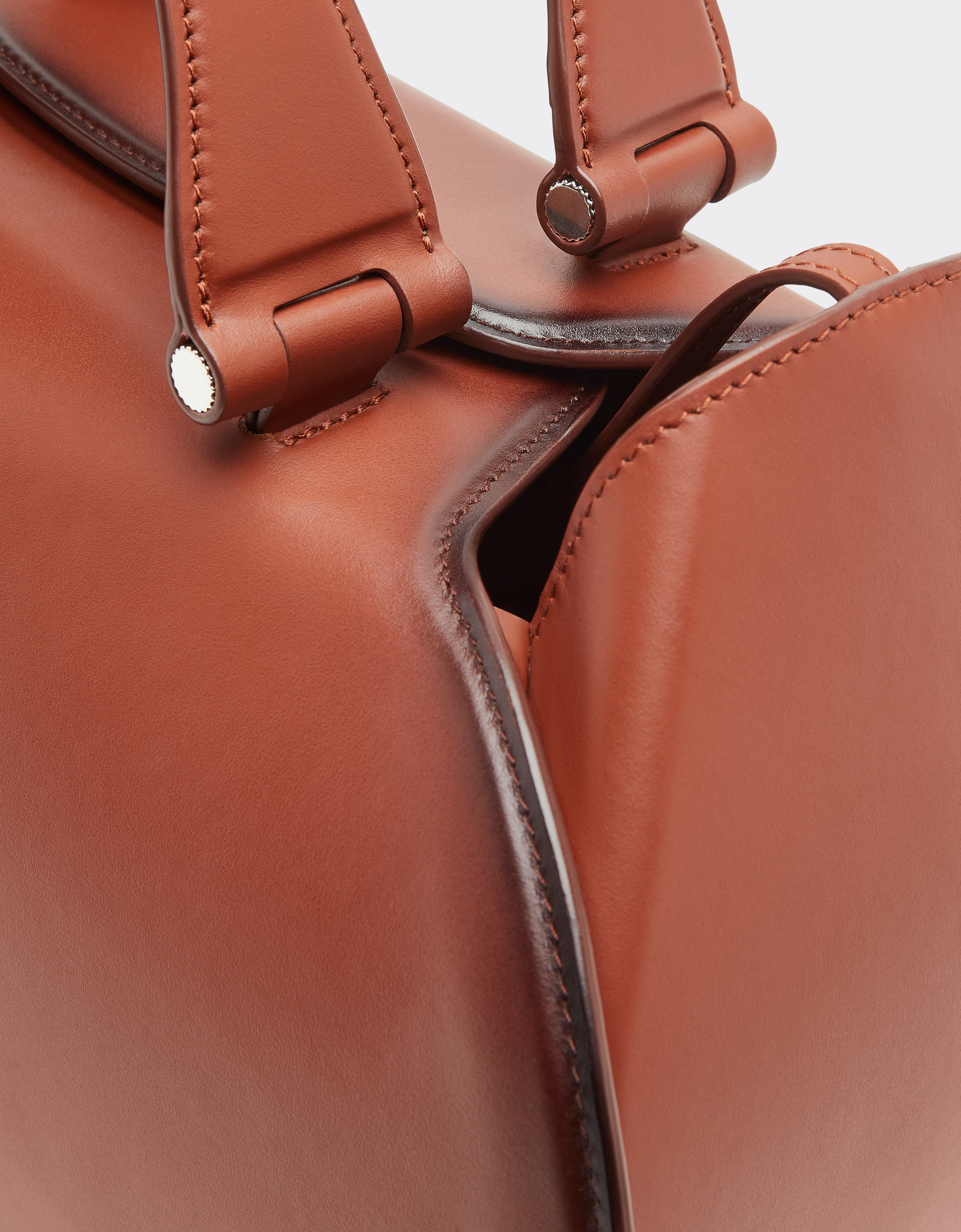 Ferrari La  Dino Bowling Bag In Gradient Leather In Brown