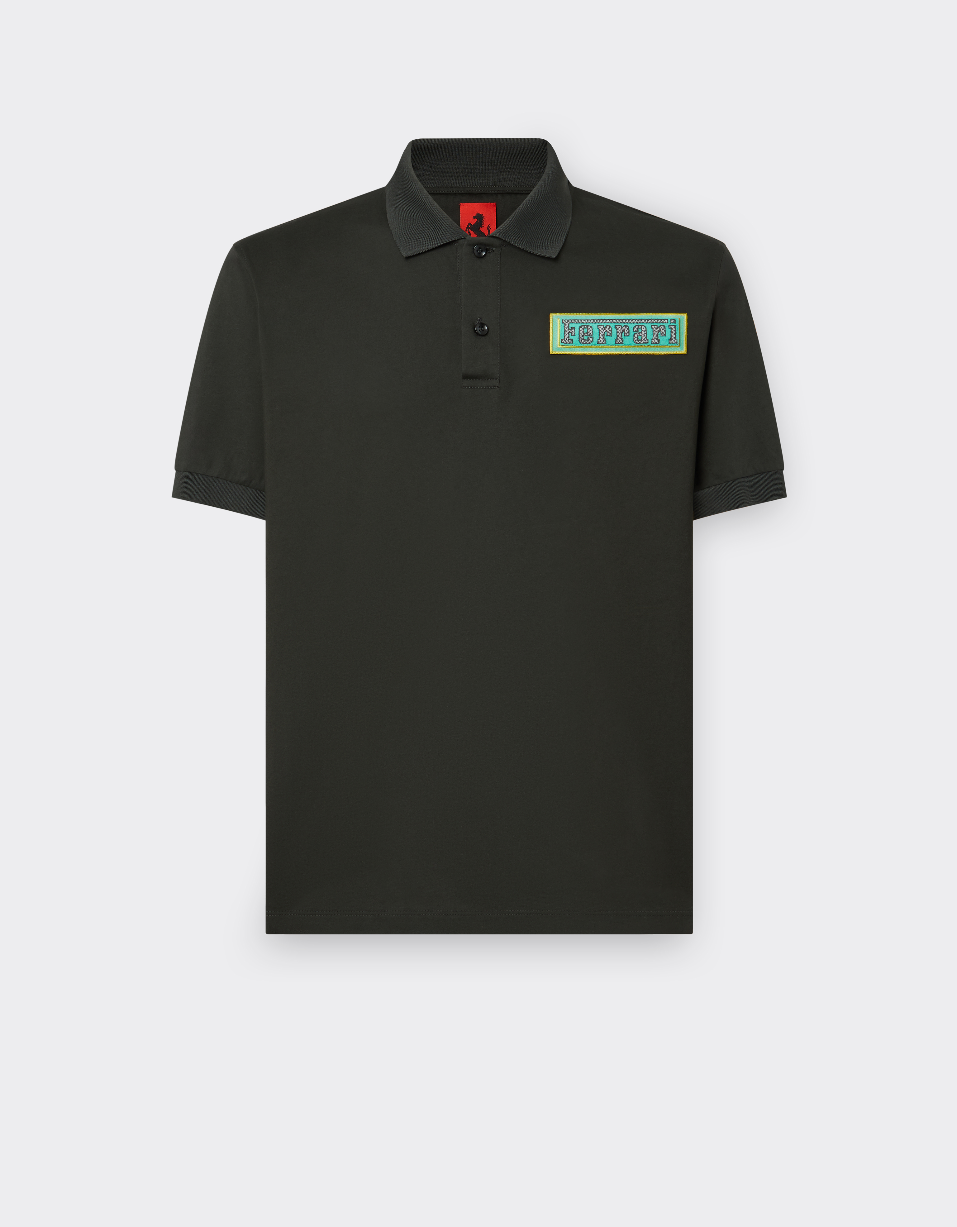 Ferrari Miami Collection Cotton Polo Shirt In Ingrid