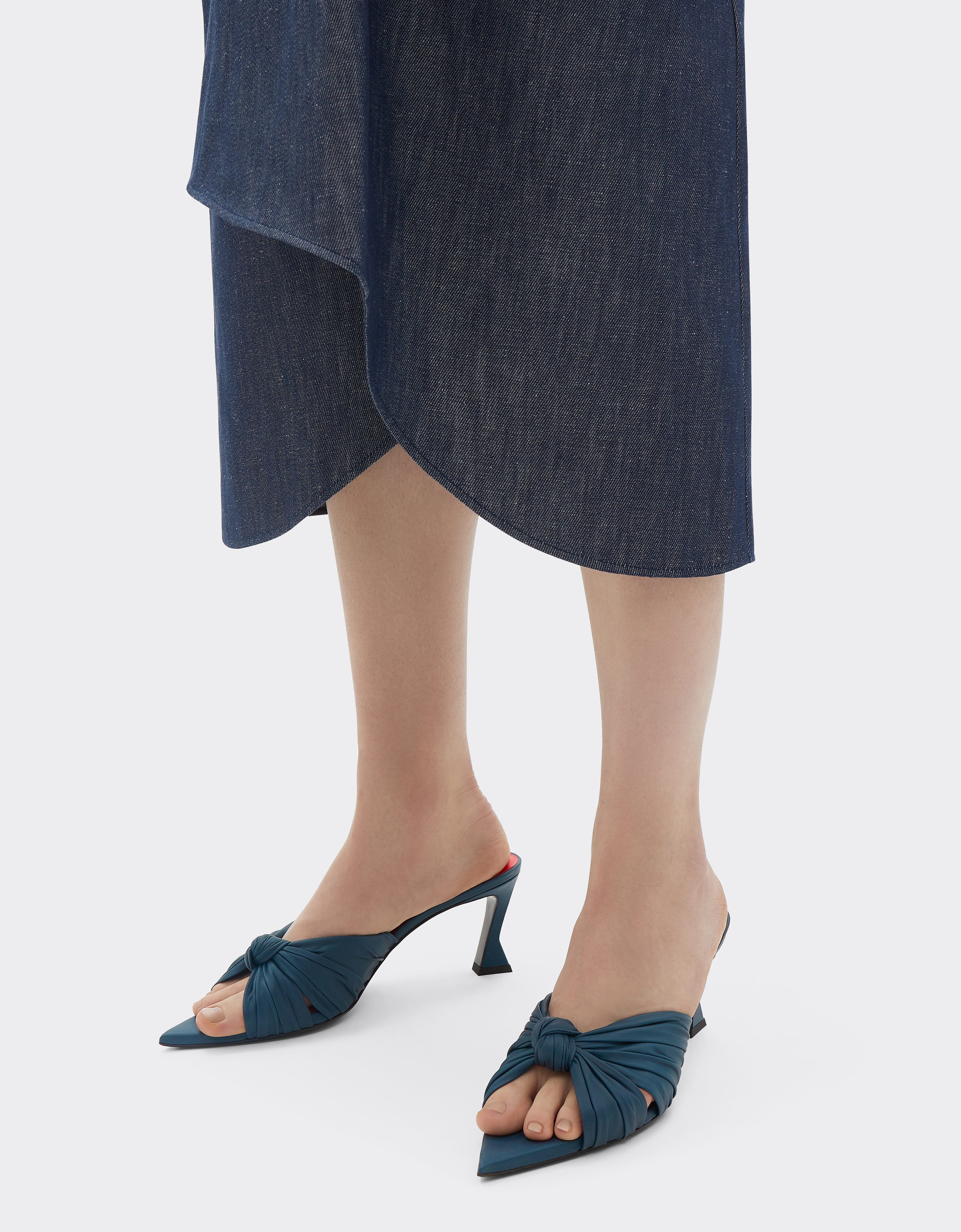 Ferrari Leather Sandal With Knotted Pattern