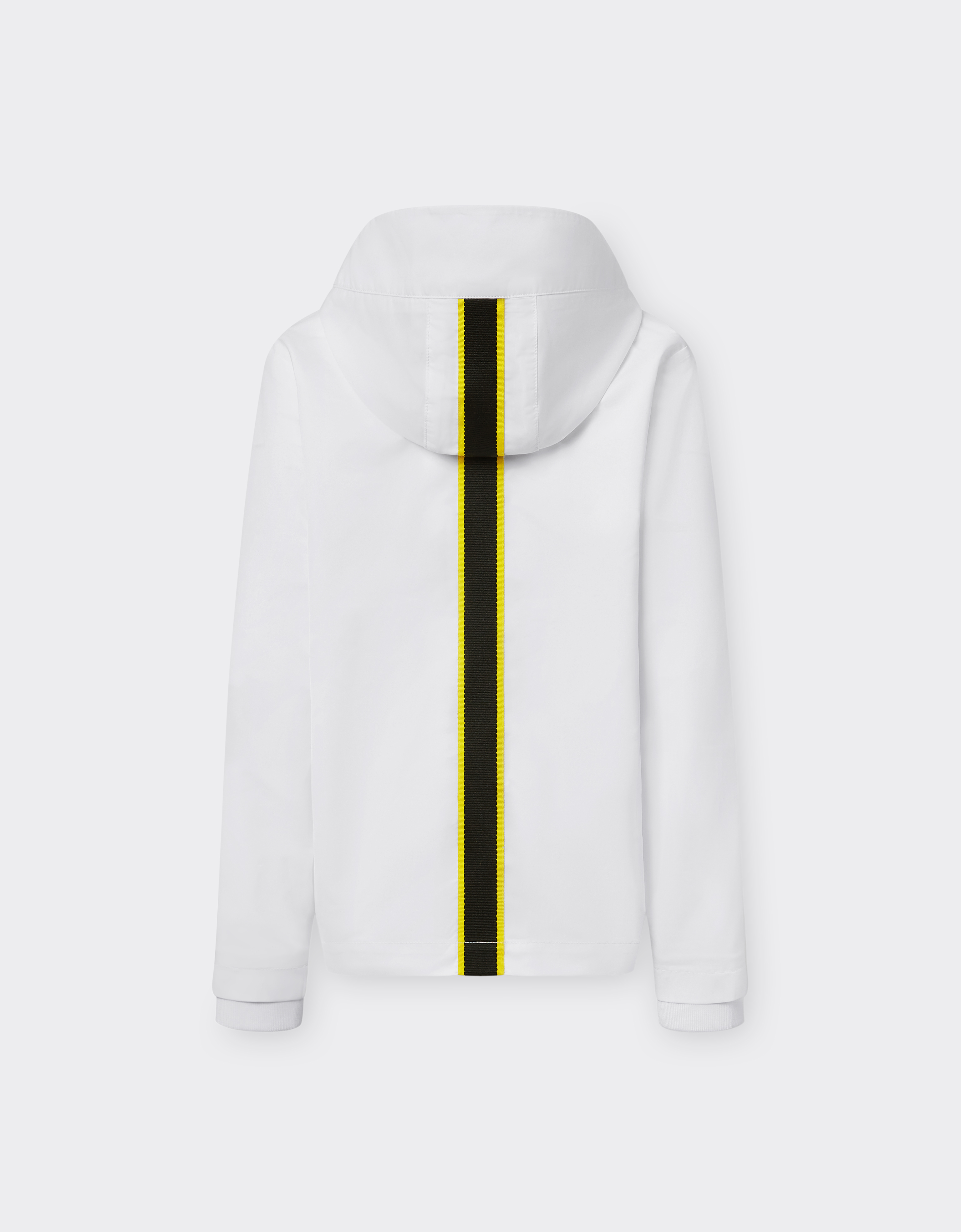 Ferrari Jacket In Technical Fabric With Hood And  Shield Detail In Optical White