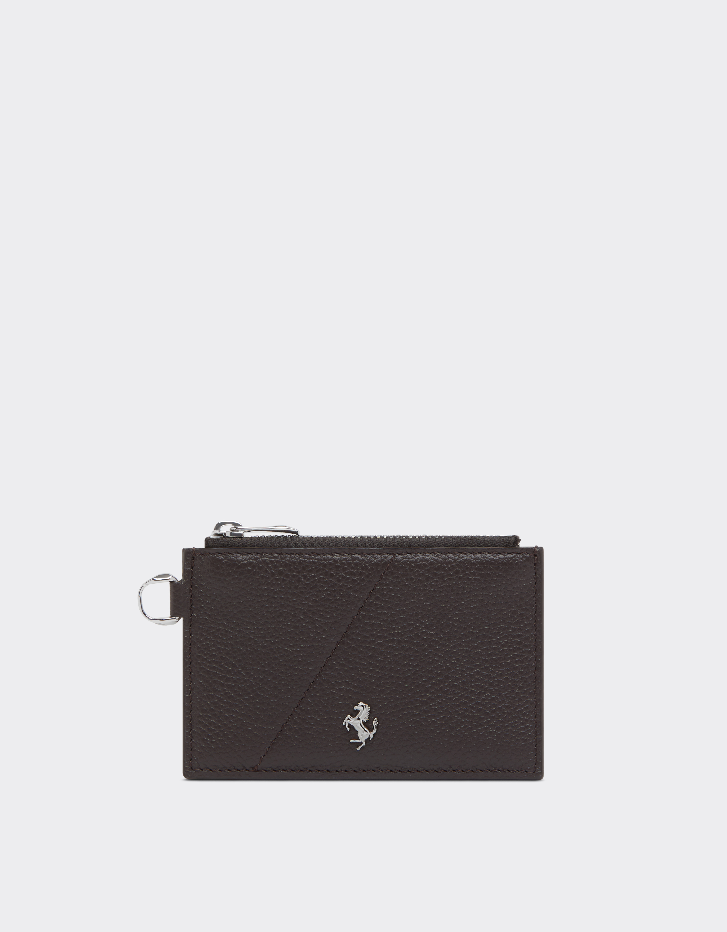Ferrari Men's Dark Brown Garnet Leather Card Holder - Wallets Os