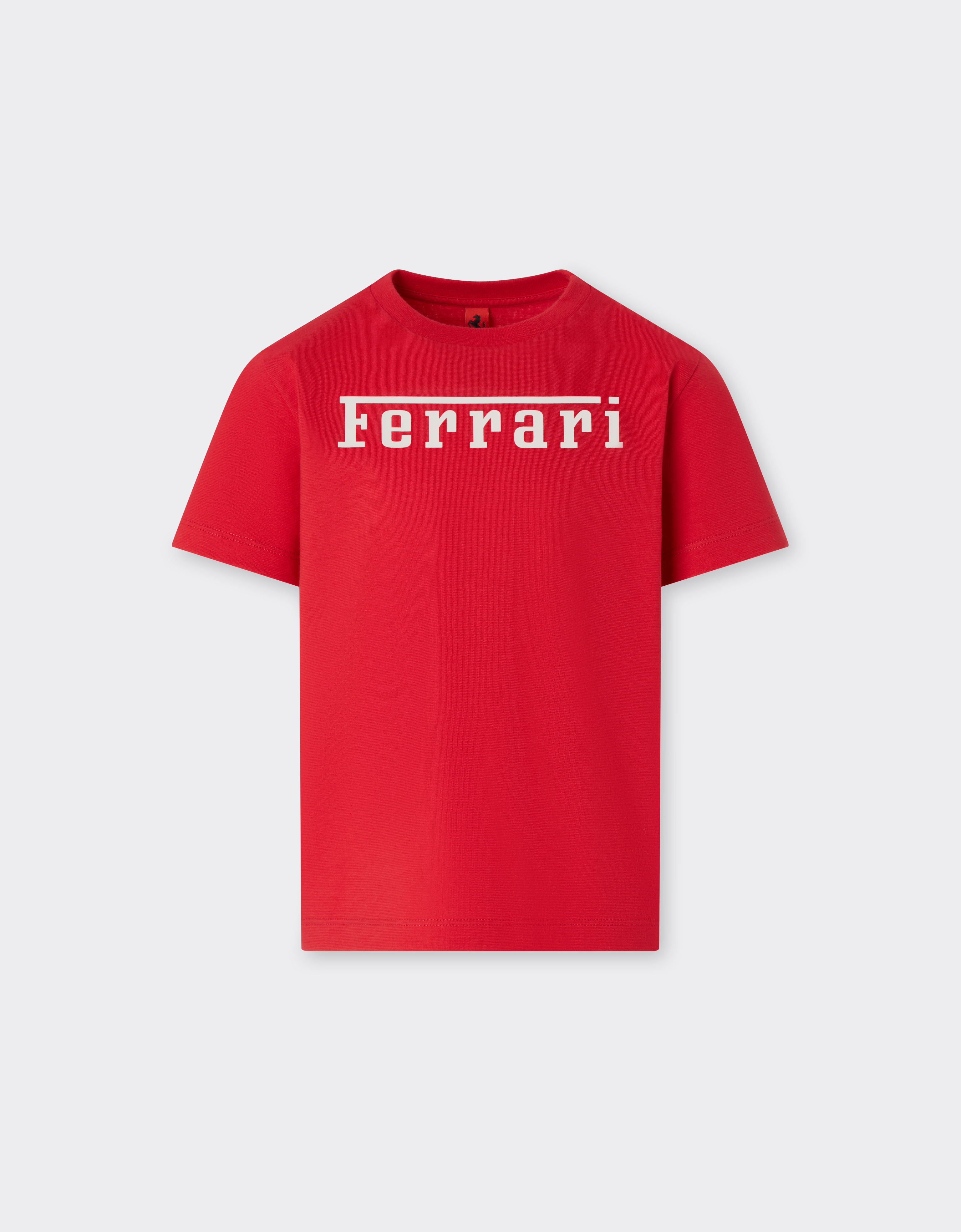 Ferrari Unisex Racing Red Cotton T-Shirt With Logo - T-Shirts 10Y