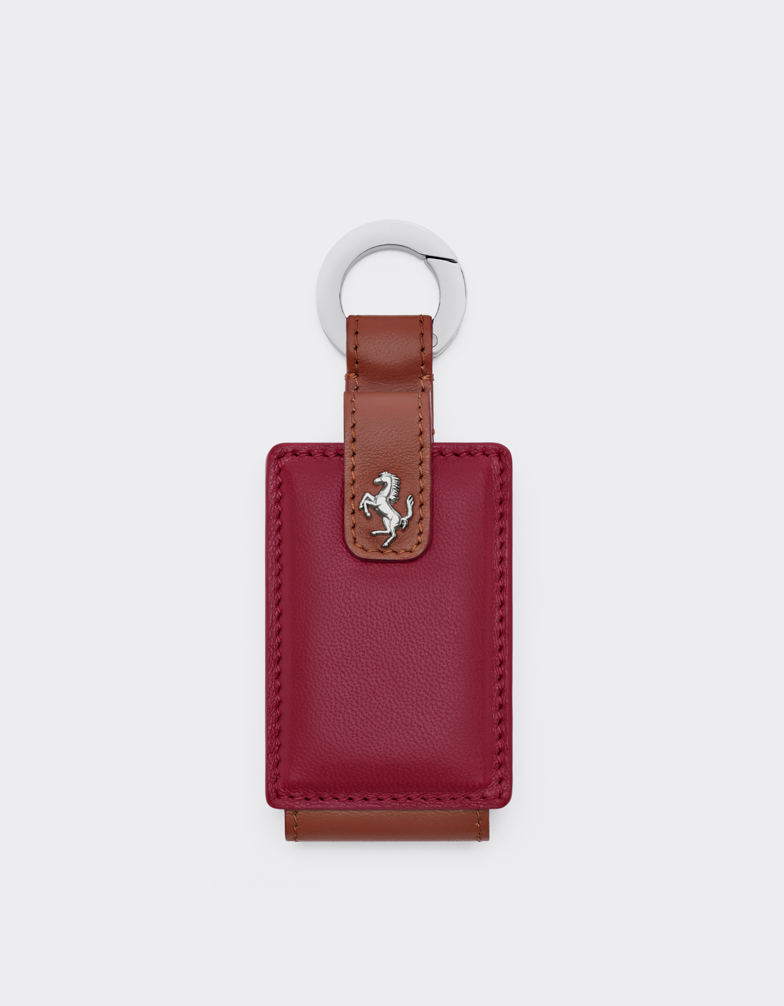 Maison Red Leather keyring for Amuleto key | Ferrari®