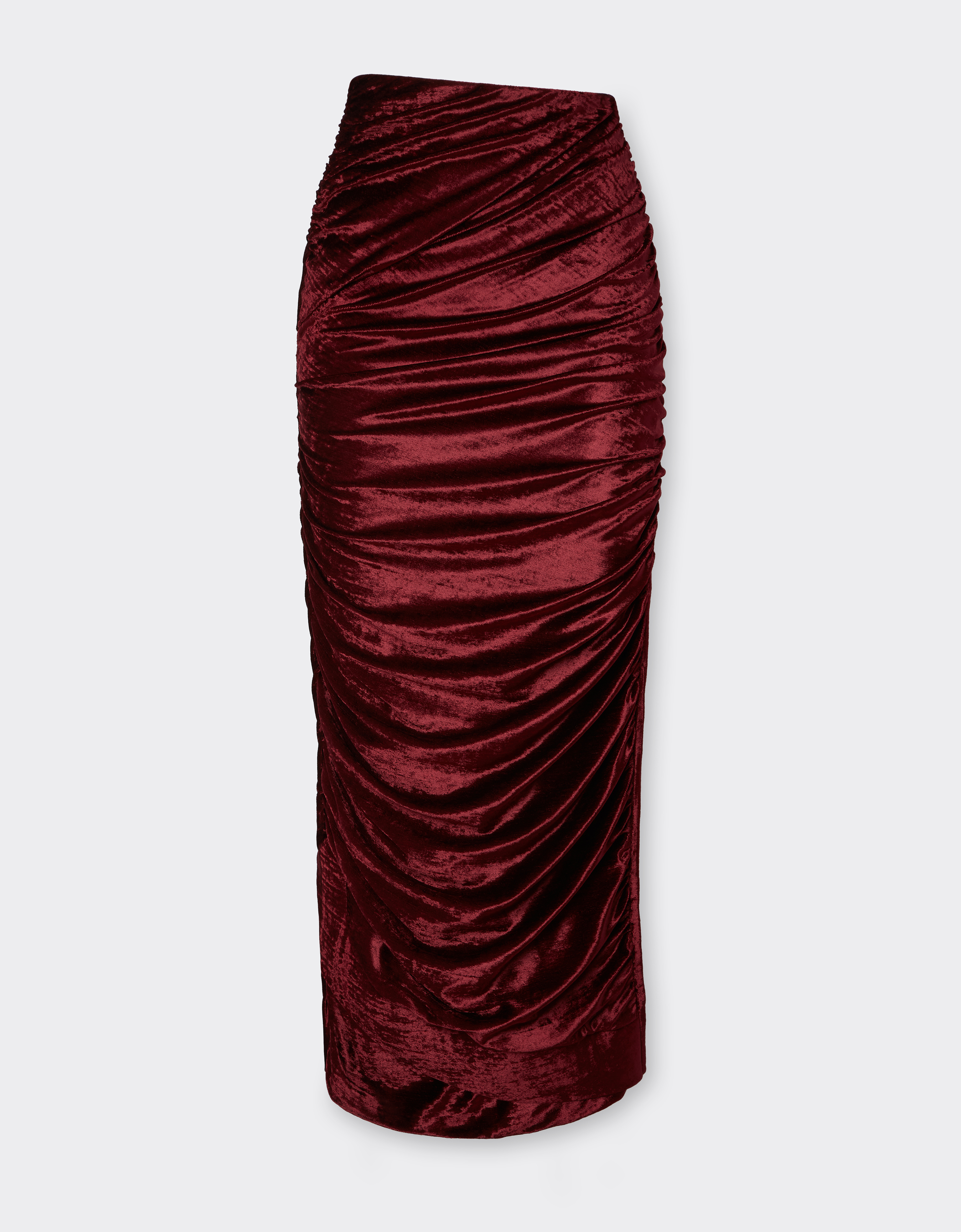 Ferrari Velvet-effect Jersey Skirt In Brown