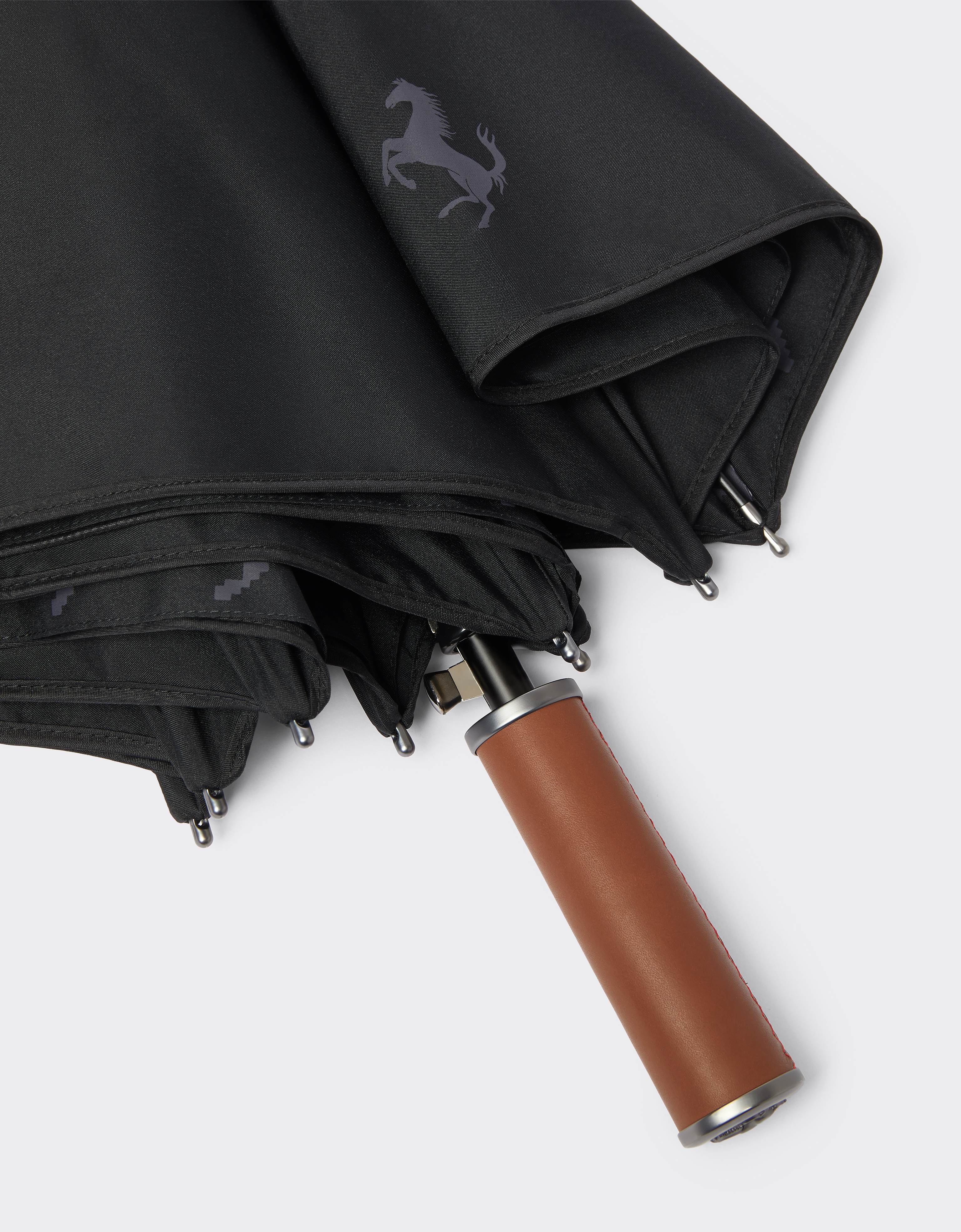 Ferrari Umbrella With Cavallino Pixel Motif In Black