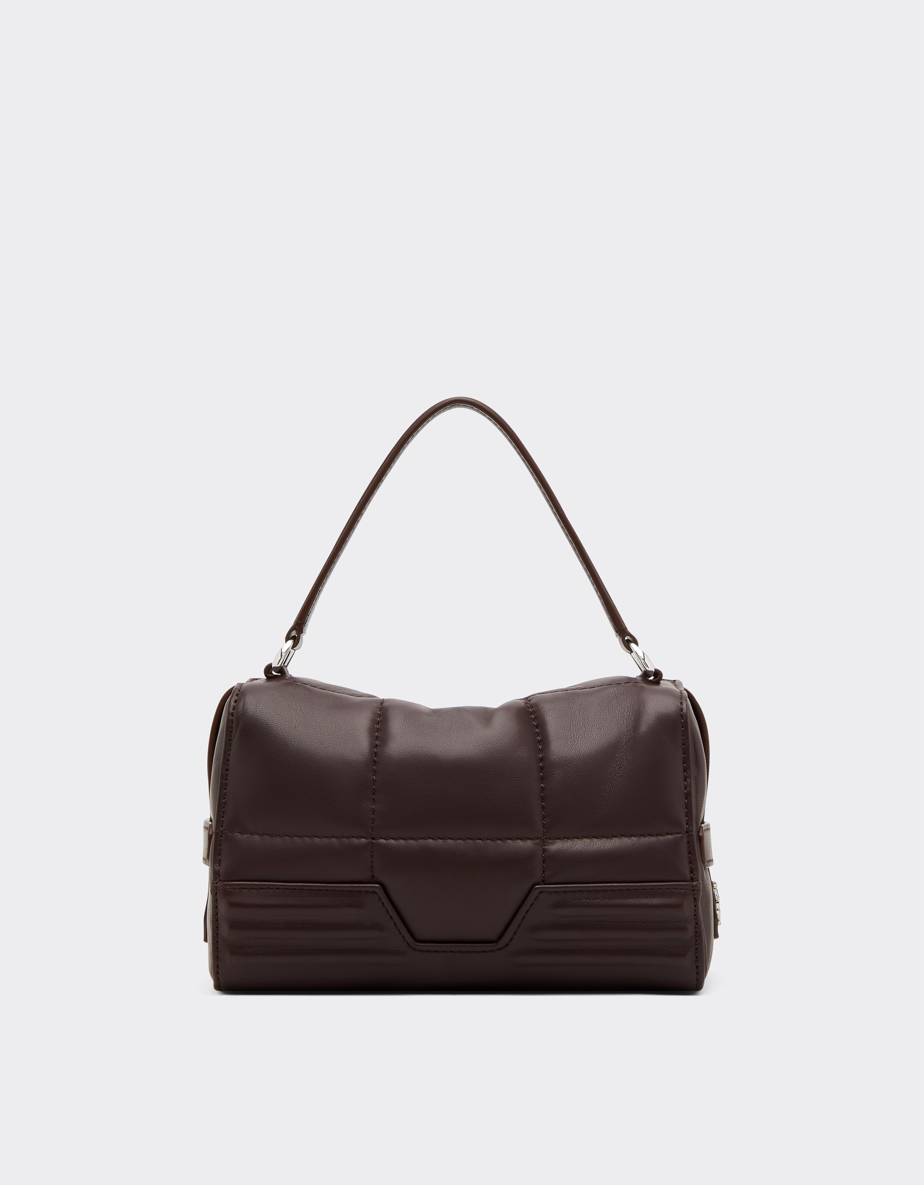 Ferrari Gt Soft Shoulder Bag In Quilted Leather In Brown