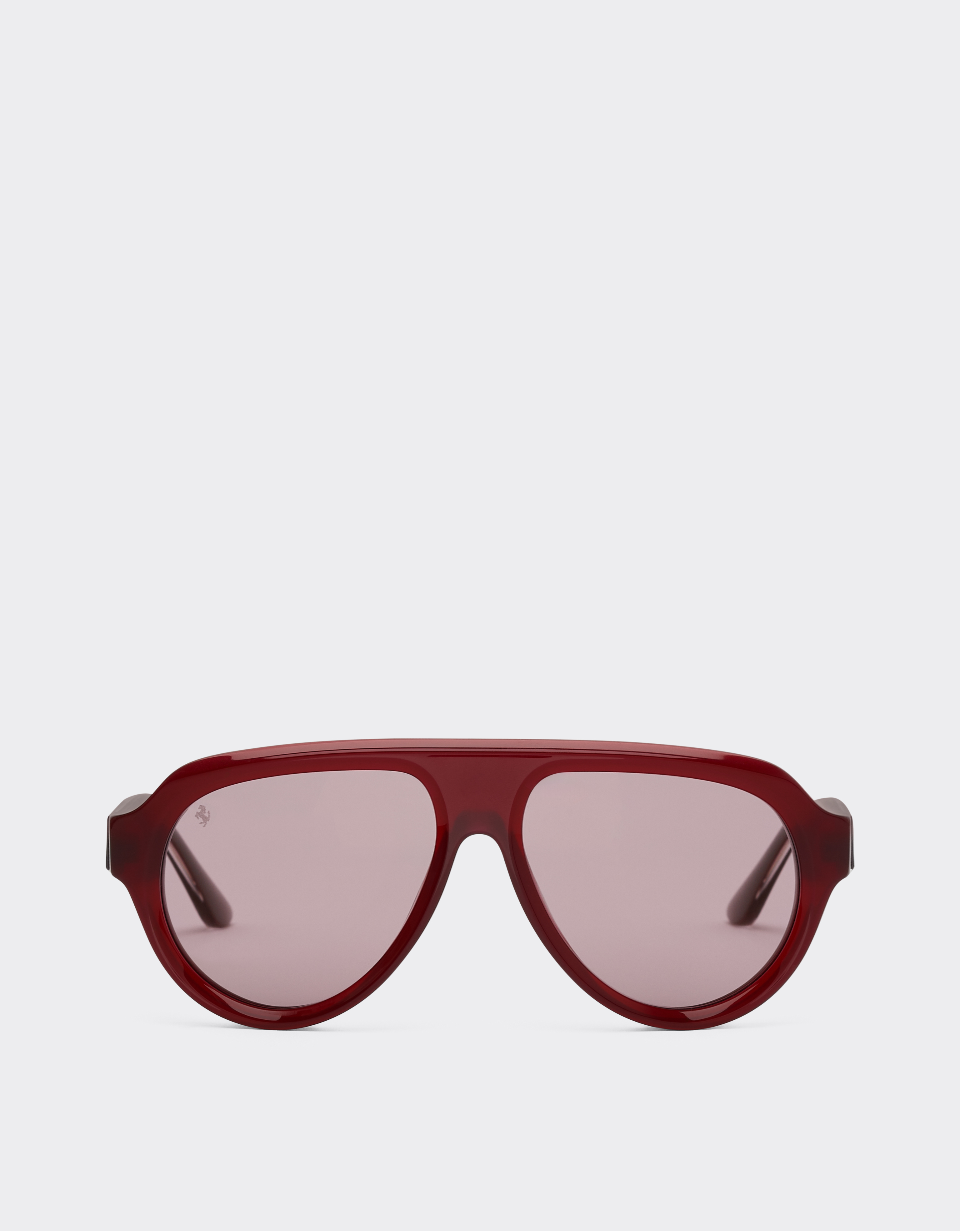 Ferrari Sunglasses In Opal Red Acetate With Gold Mirrored Violet Polarized Lenses In Red
