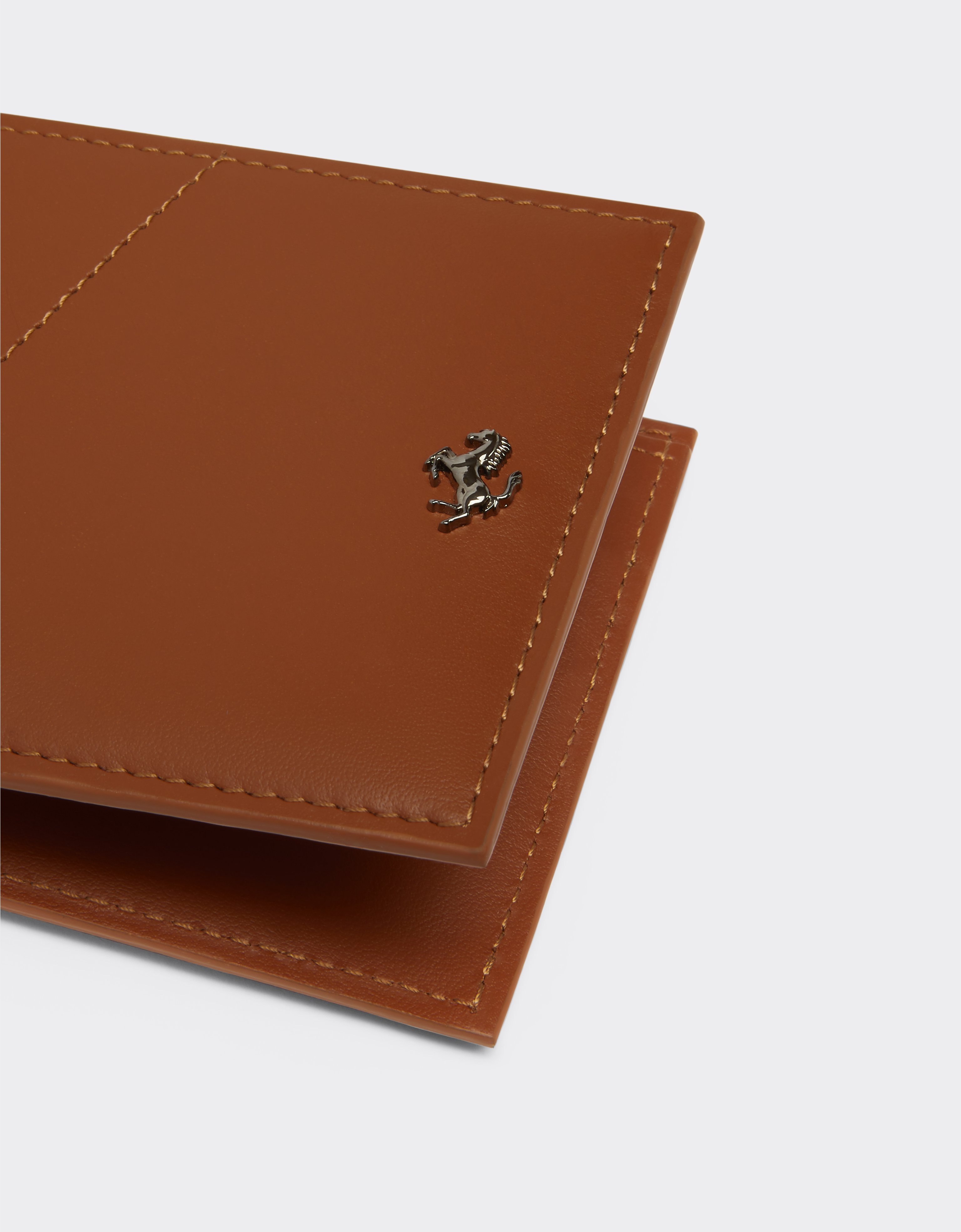 Ferrari Smooth Leather Horizontal Wallet In Hide