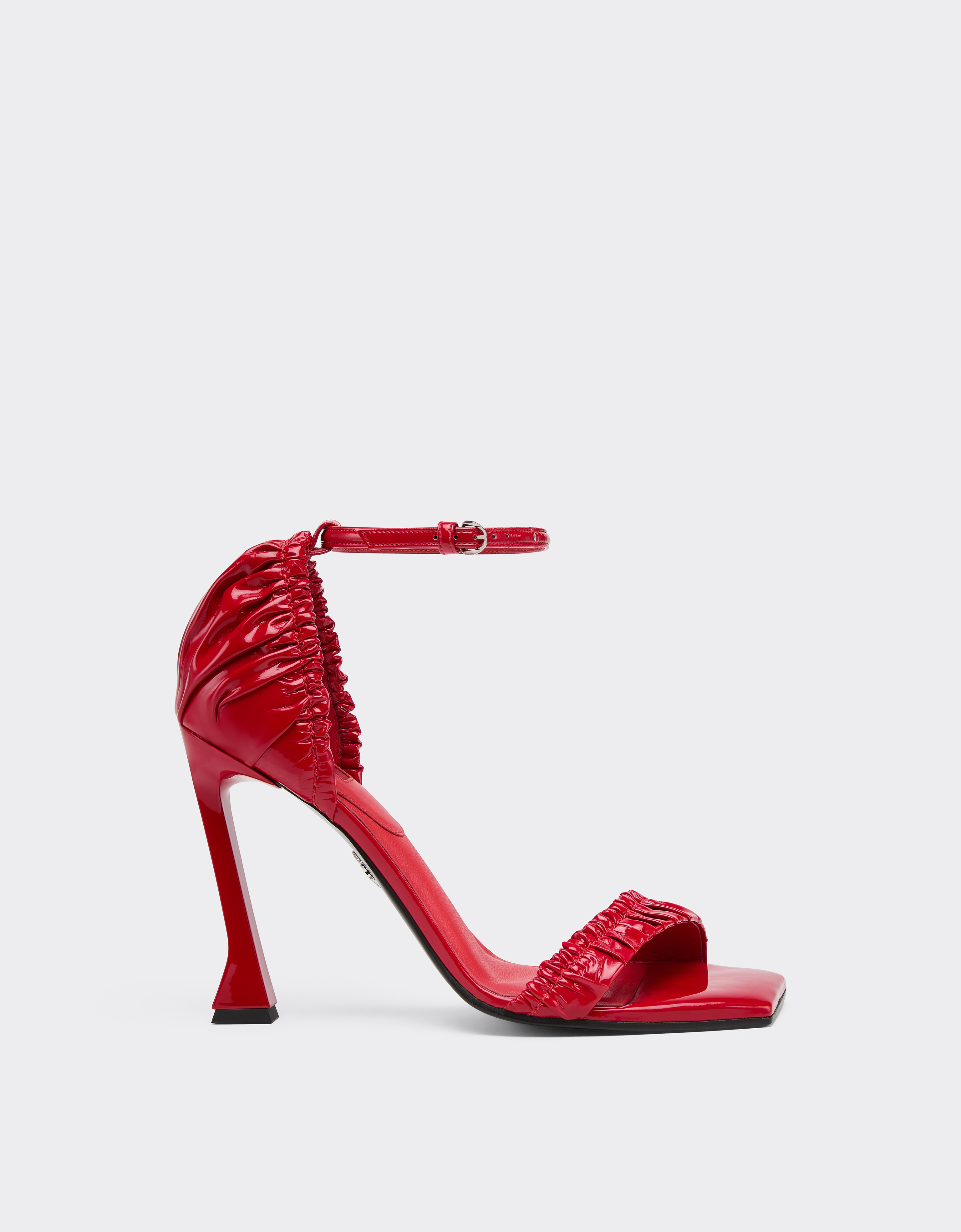 Ferrari Patent Leather High Heel Sandal With Strap