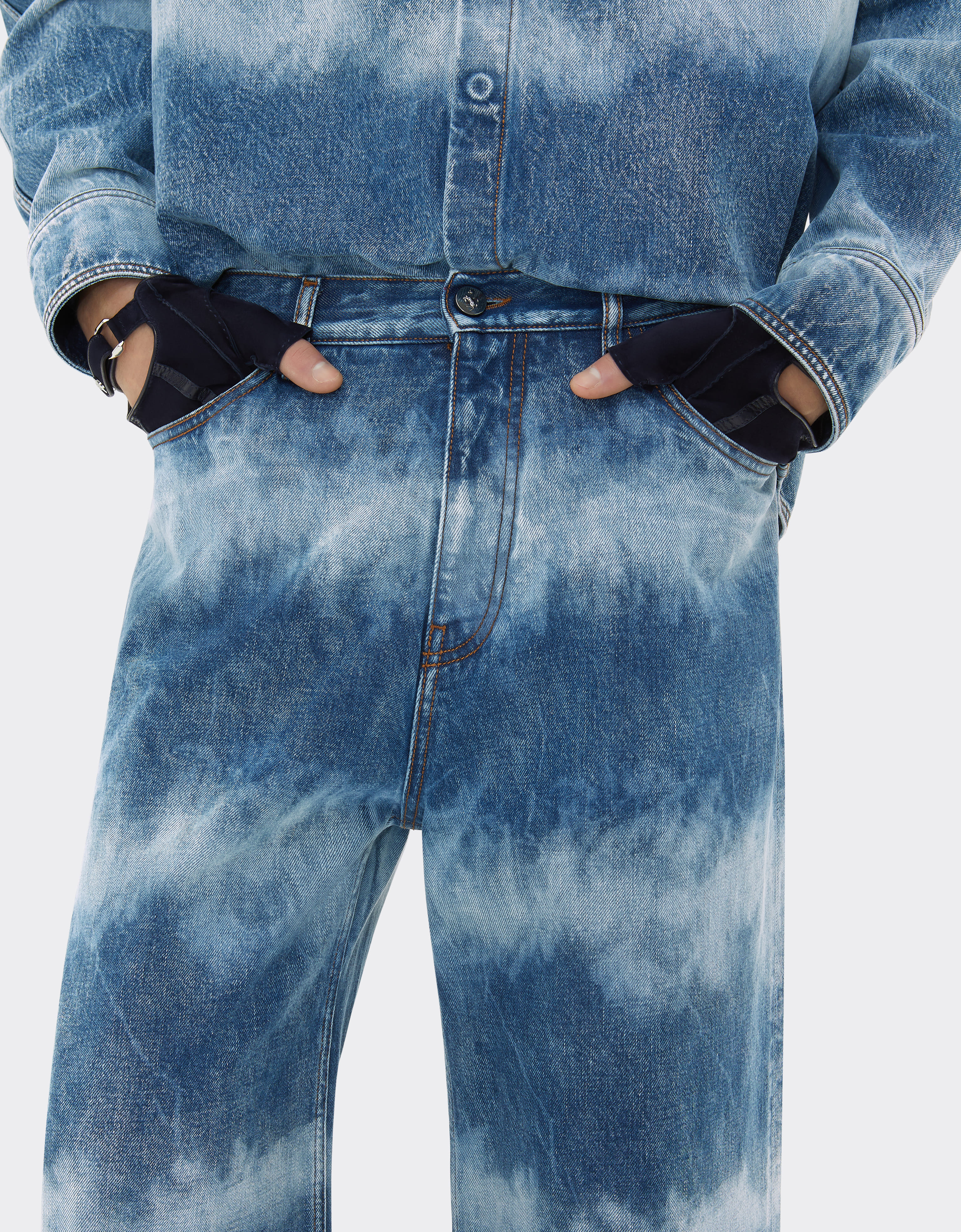 Ferrari X Charles Leclerc Tie-dye Denim Trousers
