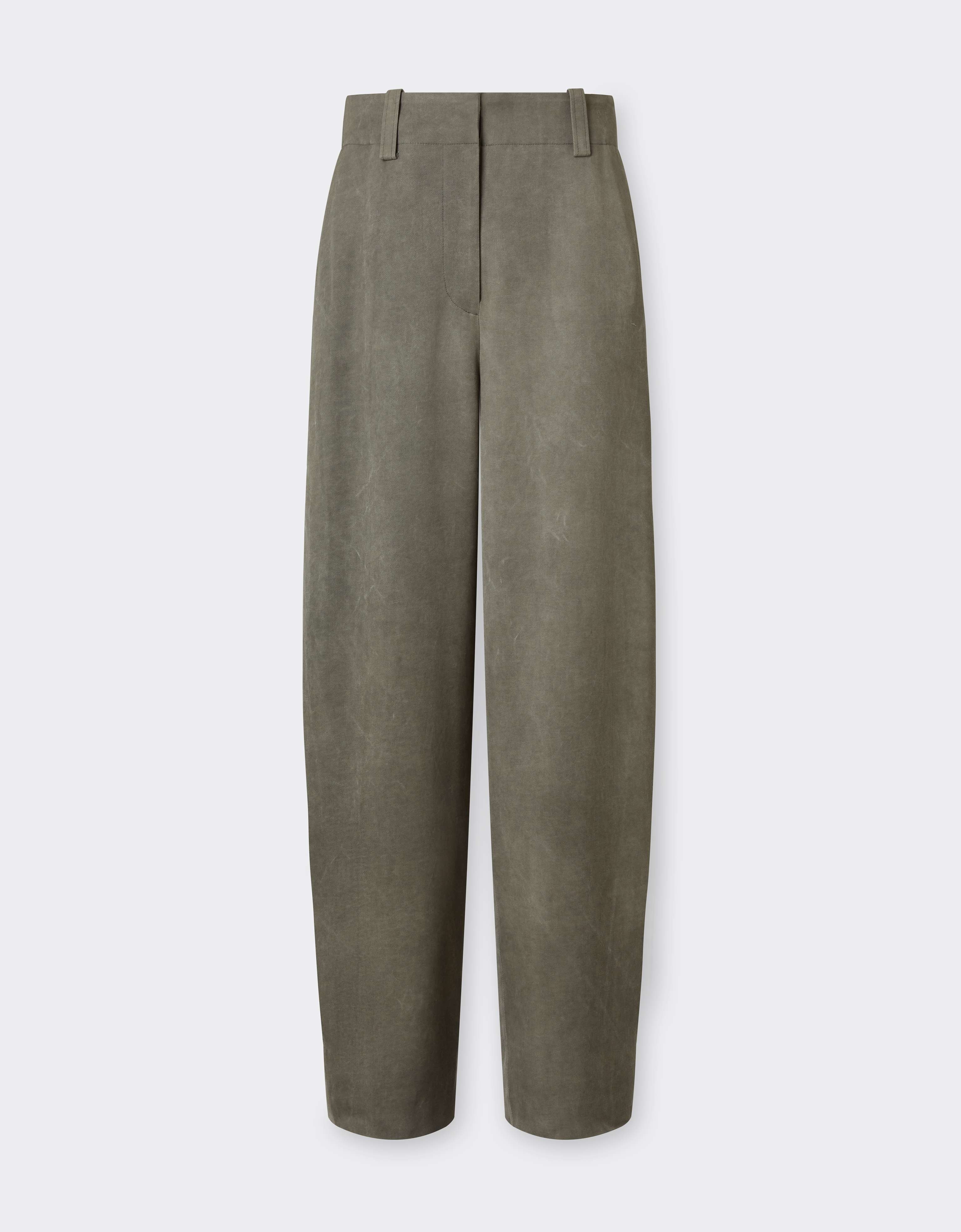 Ferrari Viscose Trousers With A Vintage Effect In Green