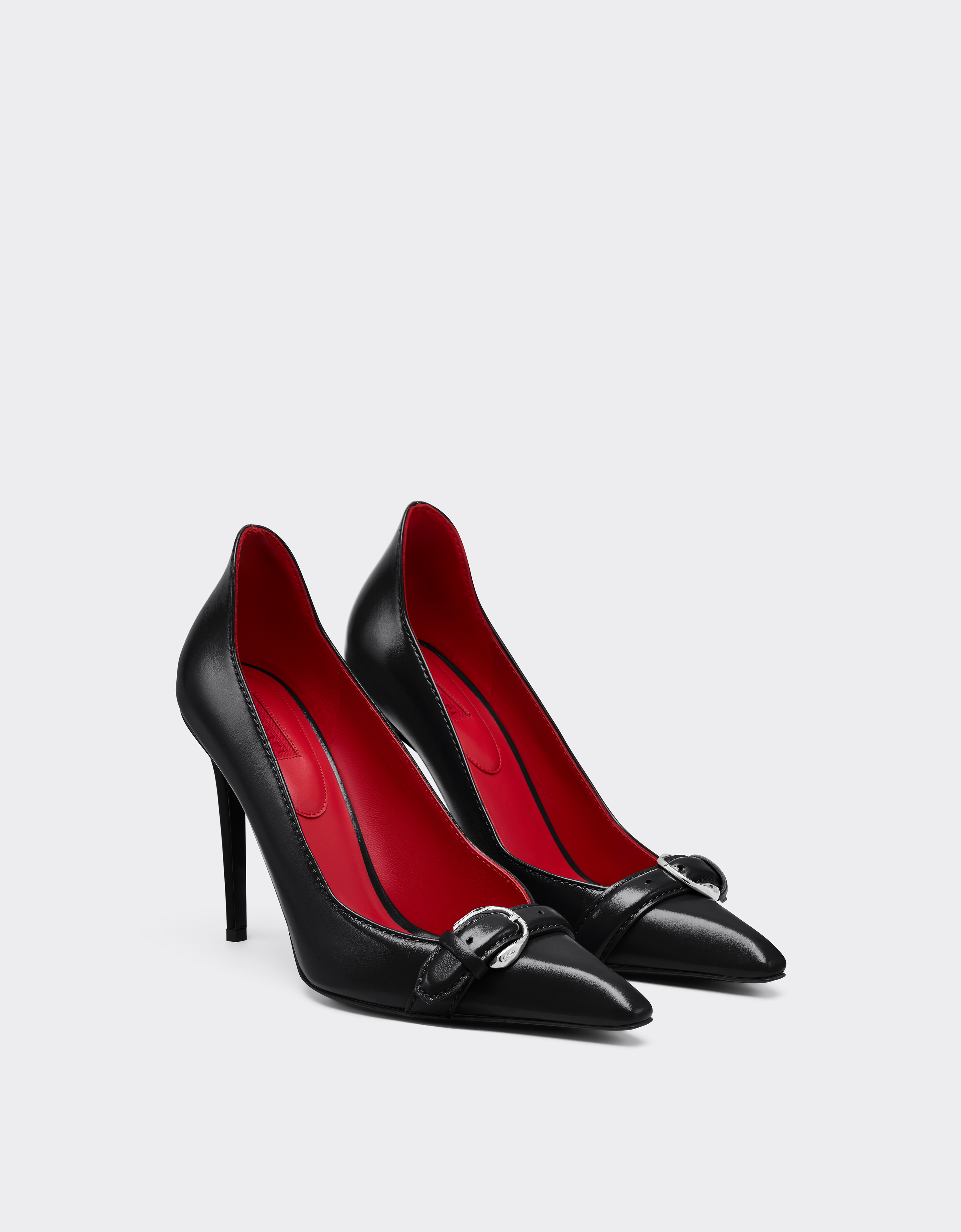 Ferrari Court Shoes In Ultra-wet-effect Glossy Leather In Black