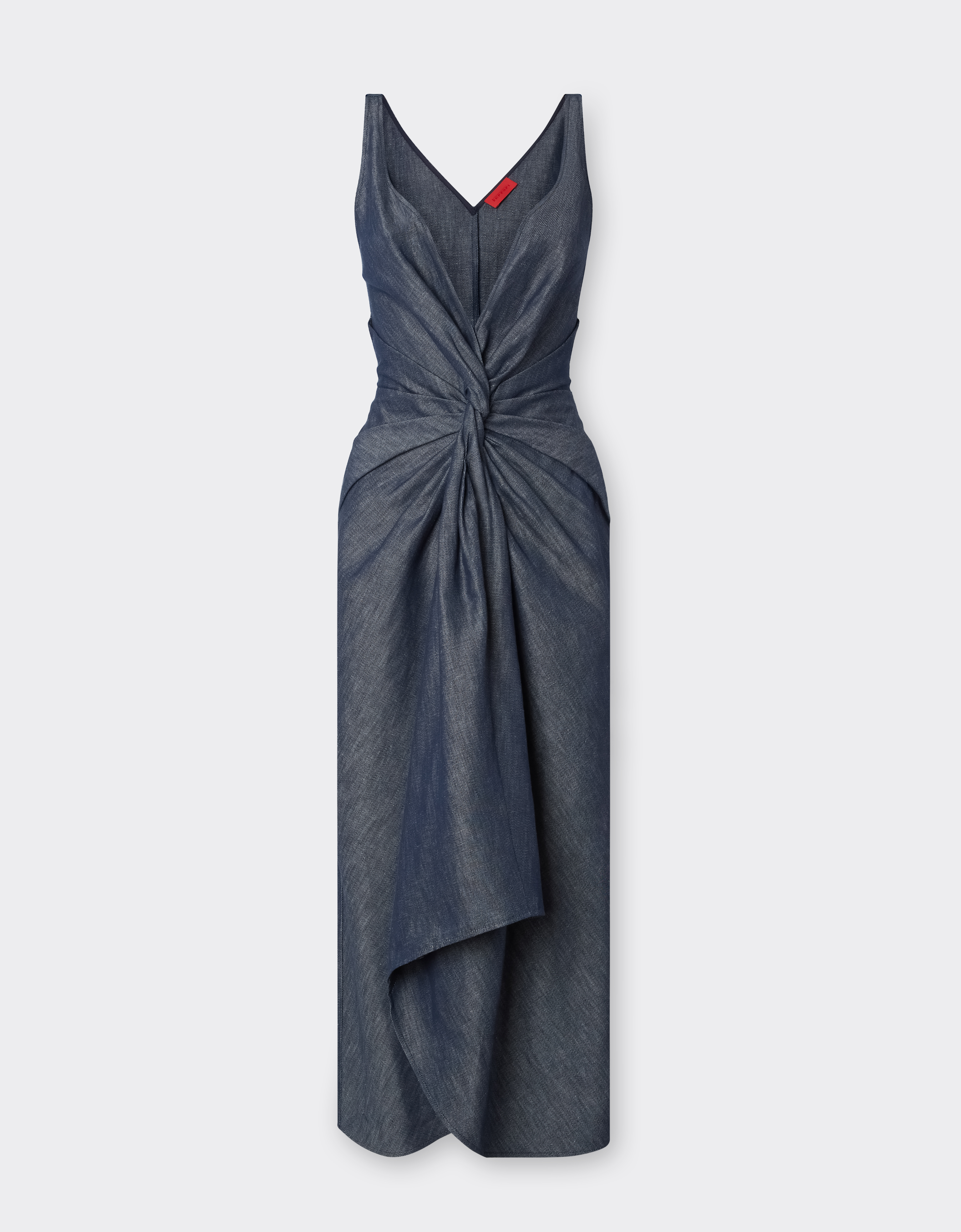 Ferrari Midi Dress In Denim Effect Tricotine