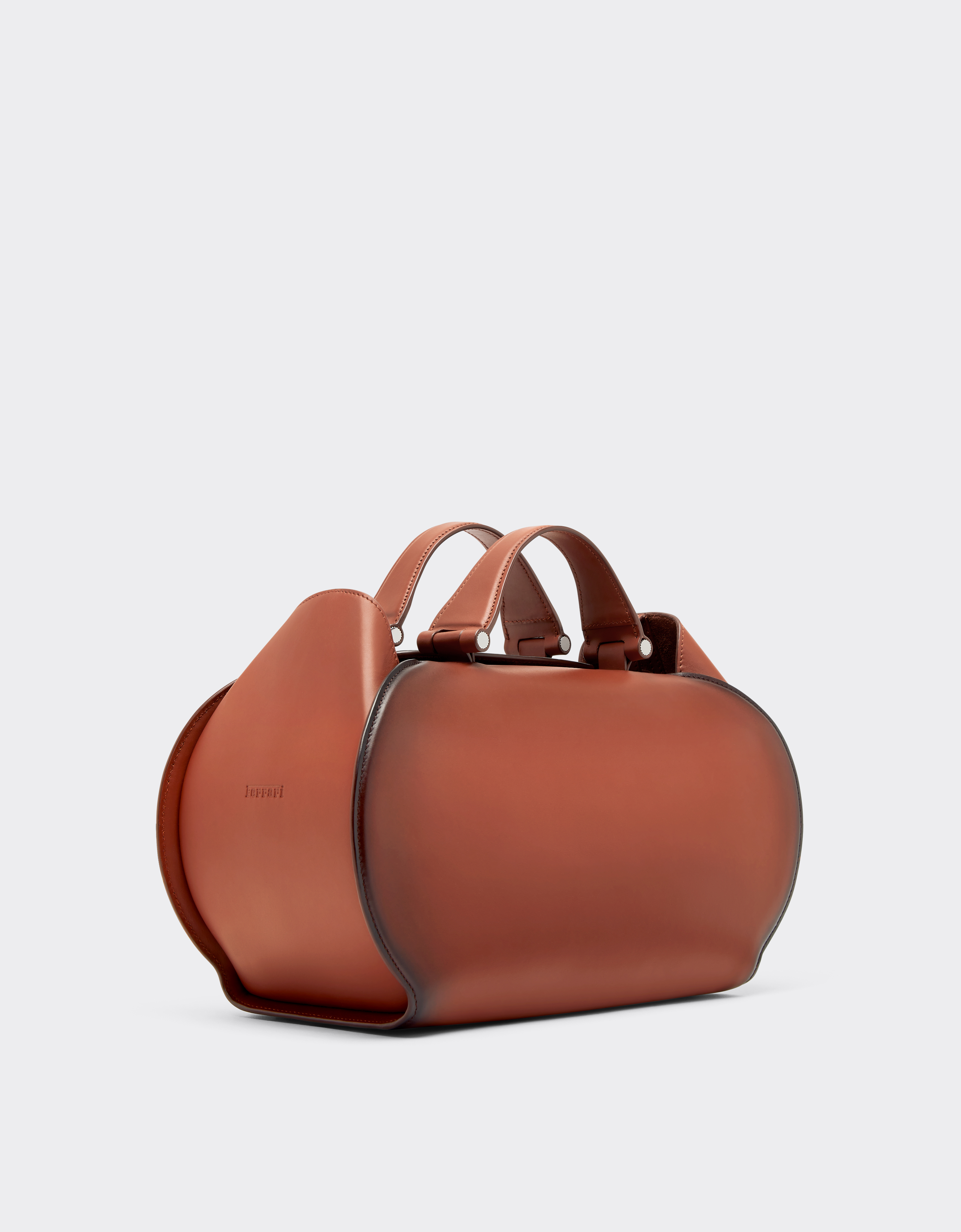 Ferrari La Dino Bowling Bag In Gradient Leather In Brown