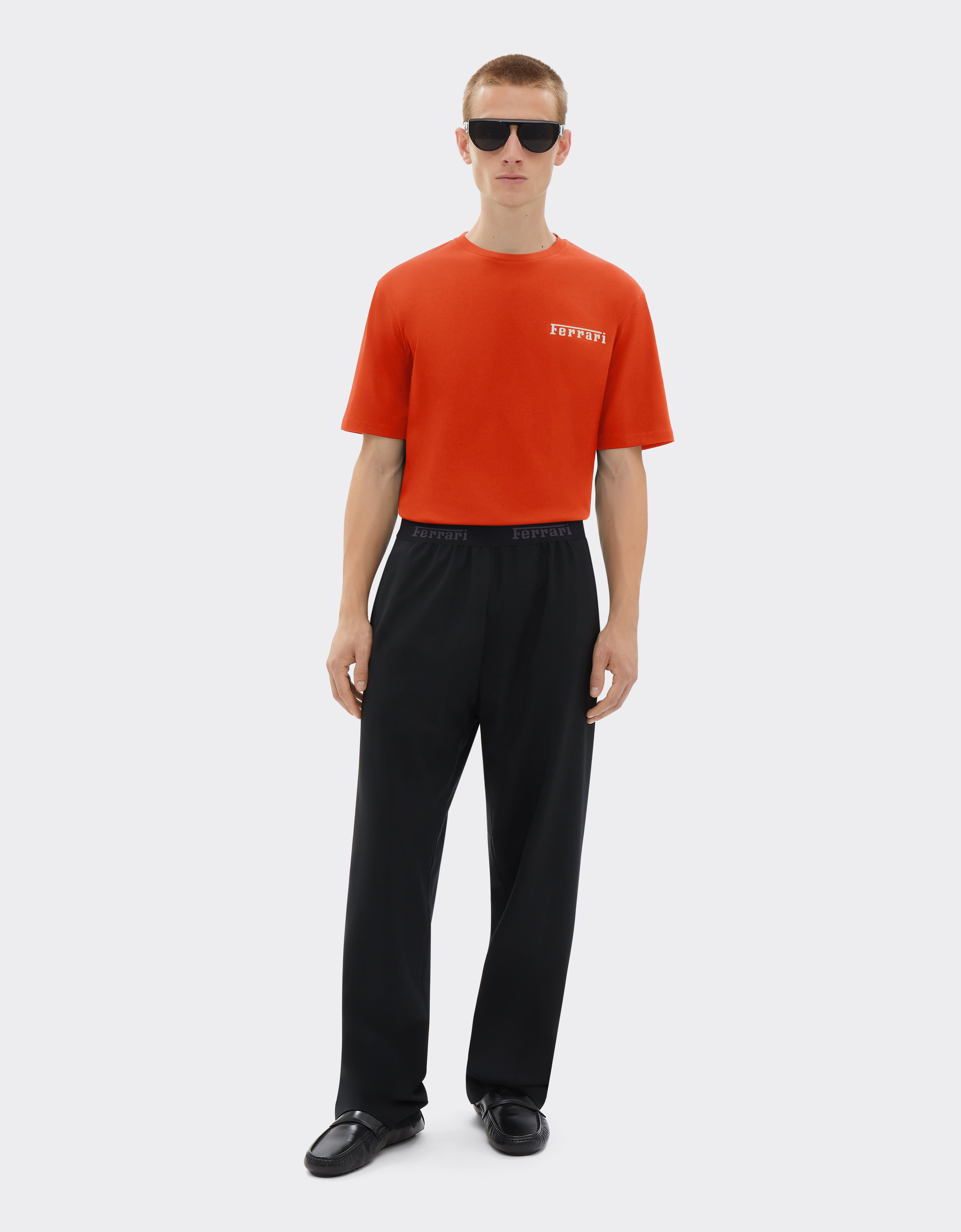 Ferrari Cotton T-shirt With  Logo In Racing Red