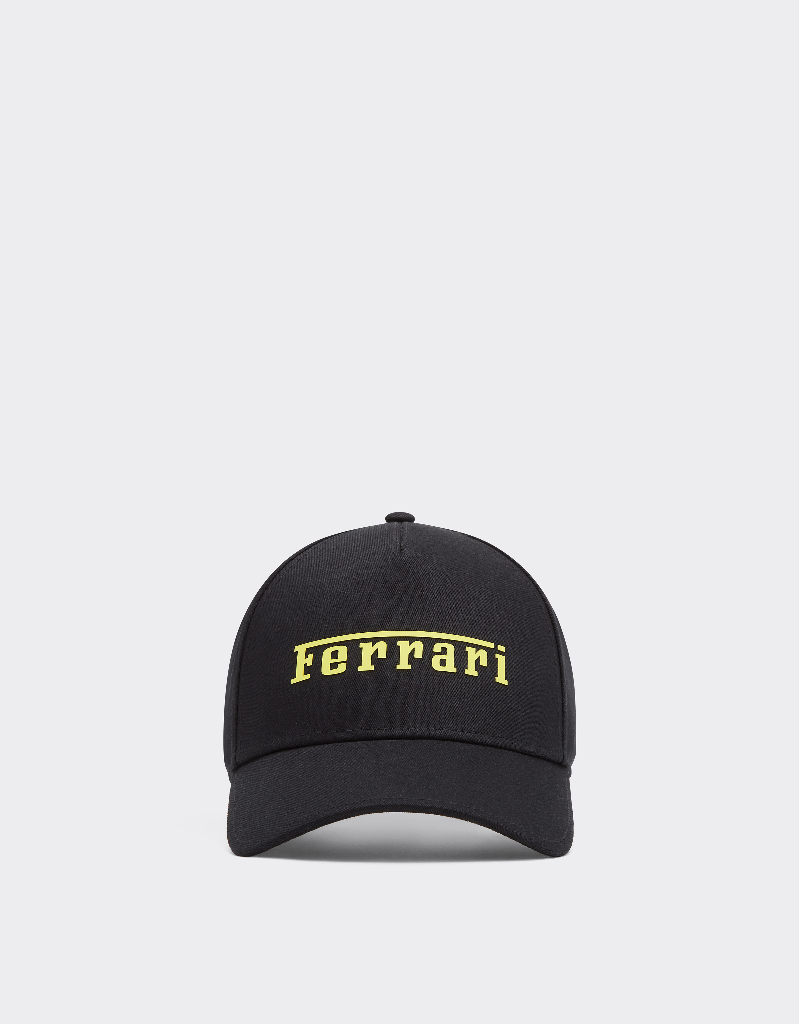 Ferrari Unisex Black Baseball Cap With Rubberized Logo - Hats Os