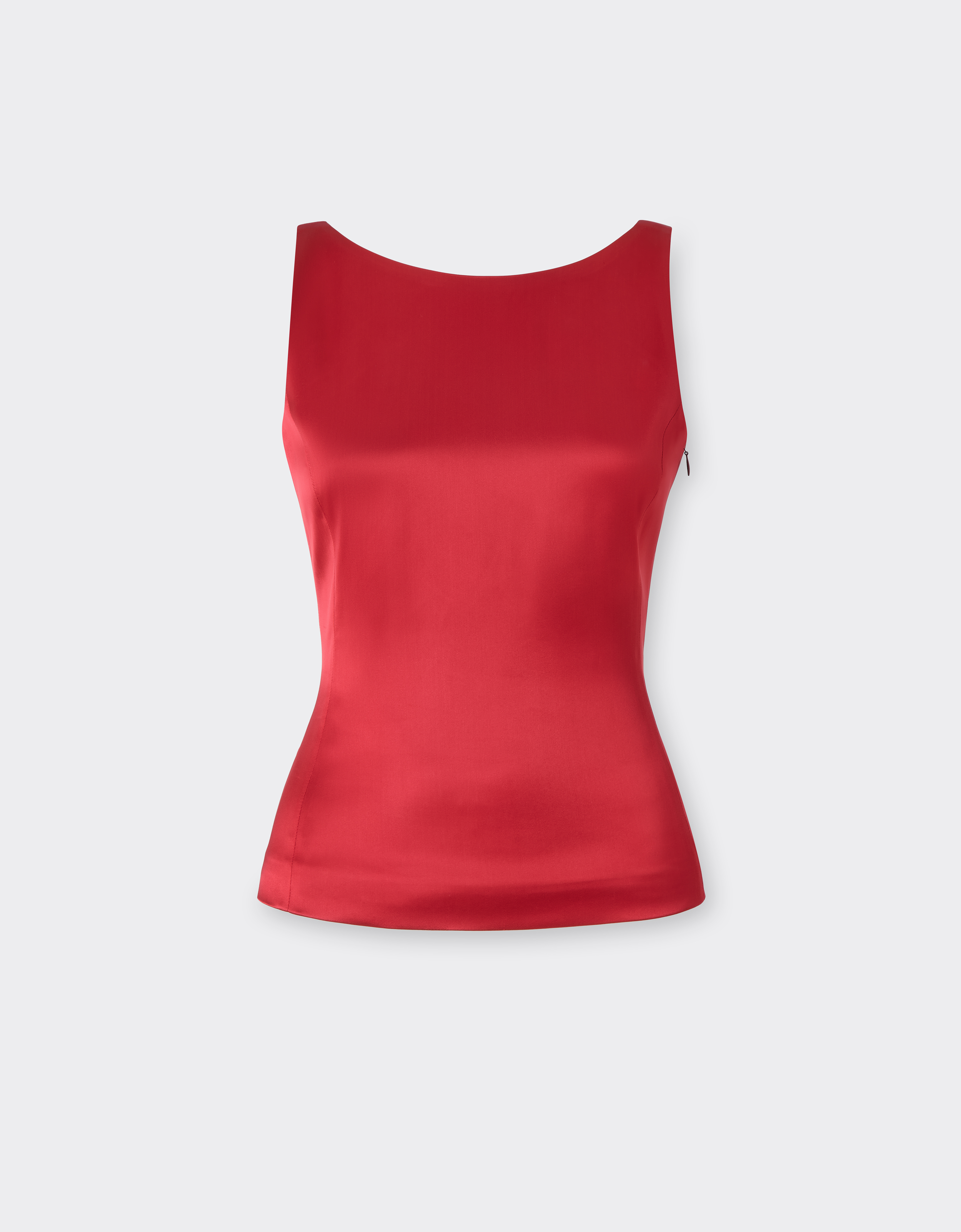 Ferrari Women's Maison Red Stretch Satin Top - T-Shirts 40