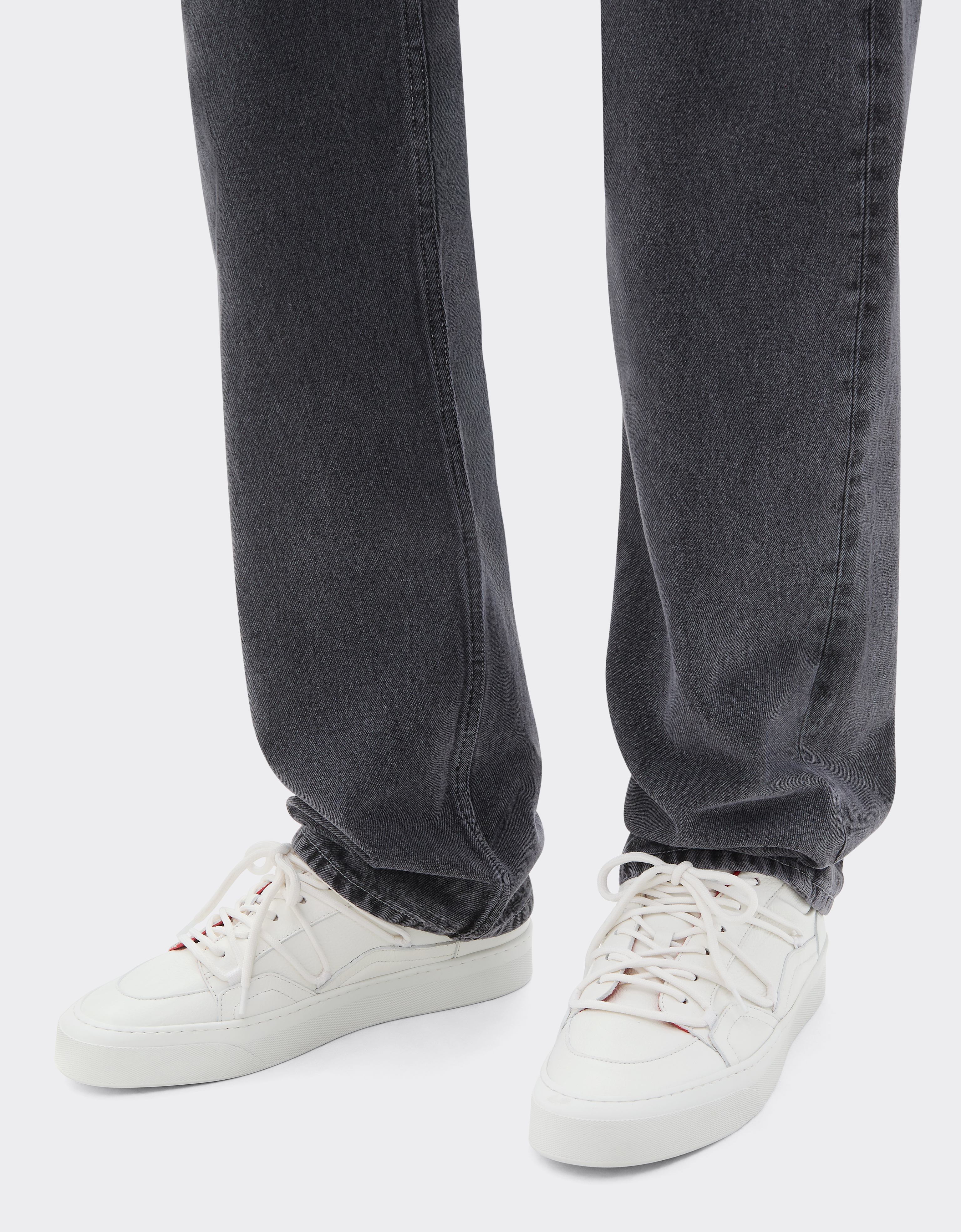  Ferrari Ferrari Ledersneaker - Male Sneaker Bianco Sporco 45 