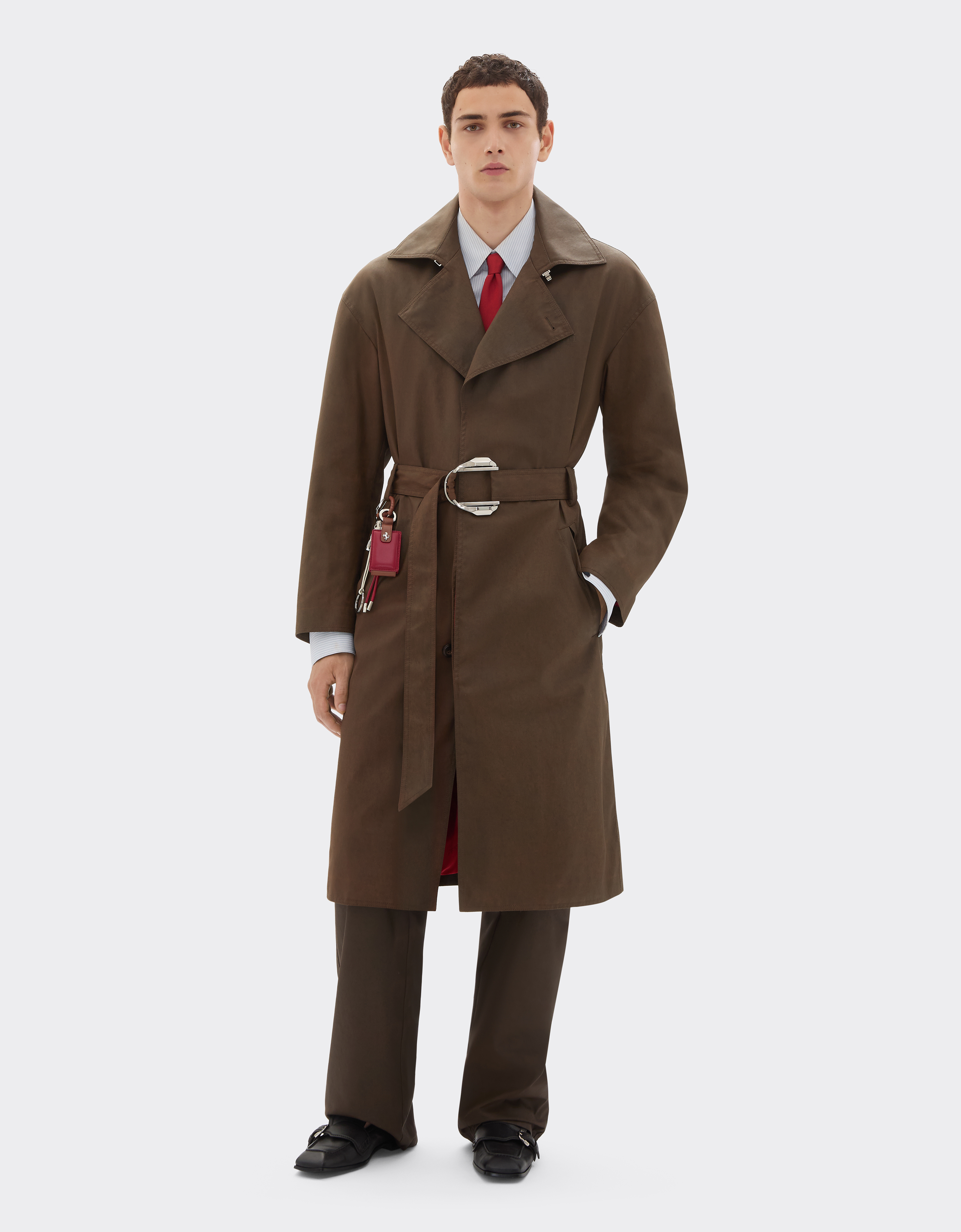  Ferrari Trenchcoat Aus Technischem Gabardine Mit Vintage-effekt - Male Jacken & Outerwear Khakigrün 52 