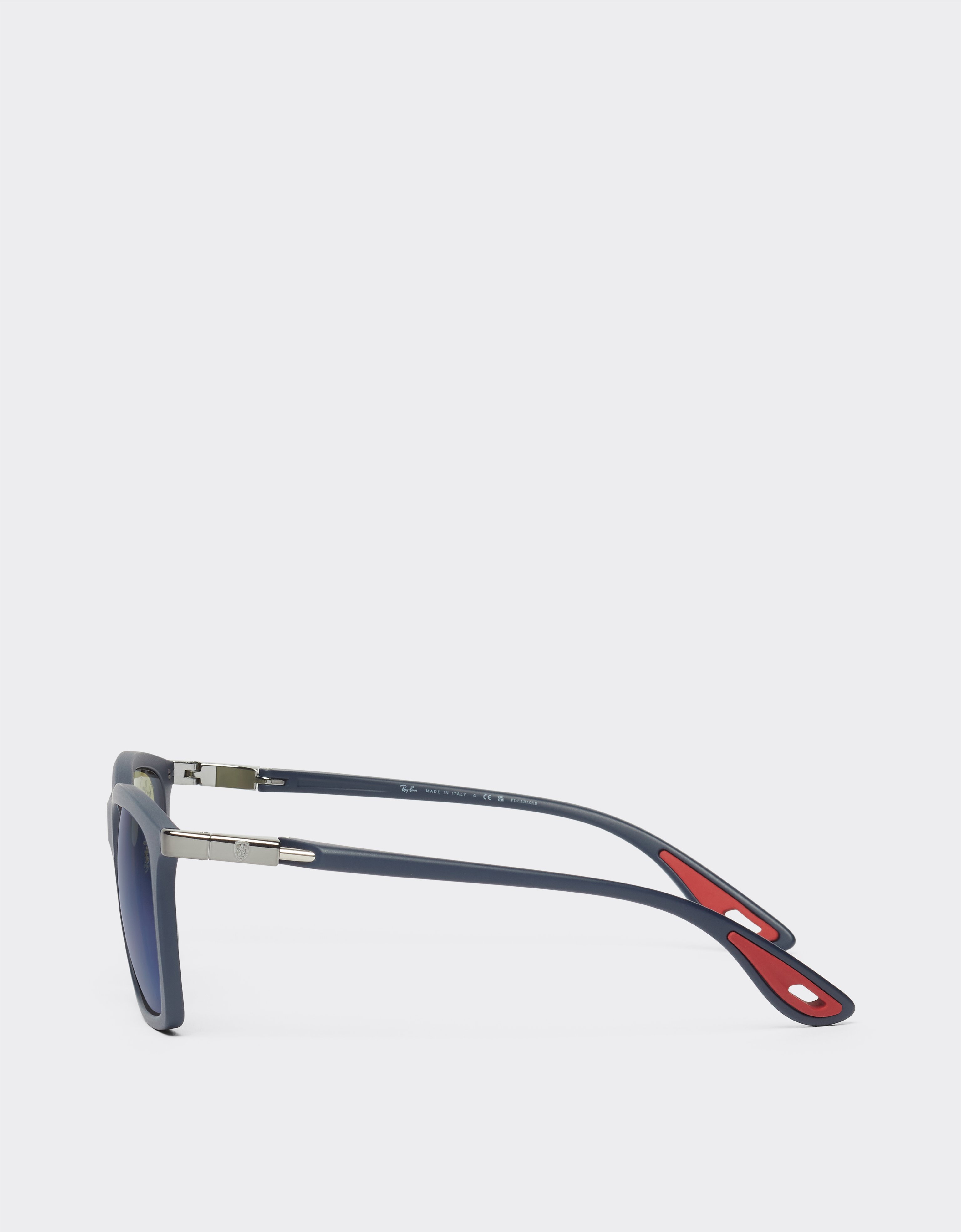 FERRARI FERRARI RAY-BAN FOR SCUDERIA FERRARI 0RB4433M MATT BLUE SUNGLASSES WITH POLARISED MIRROR BLUE LENSES