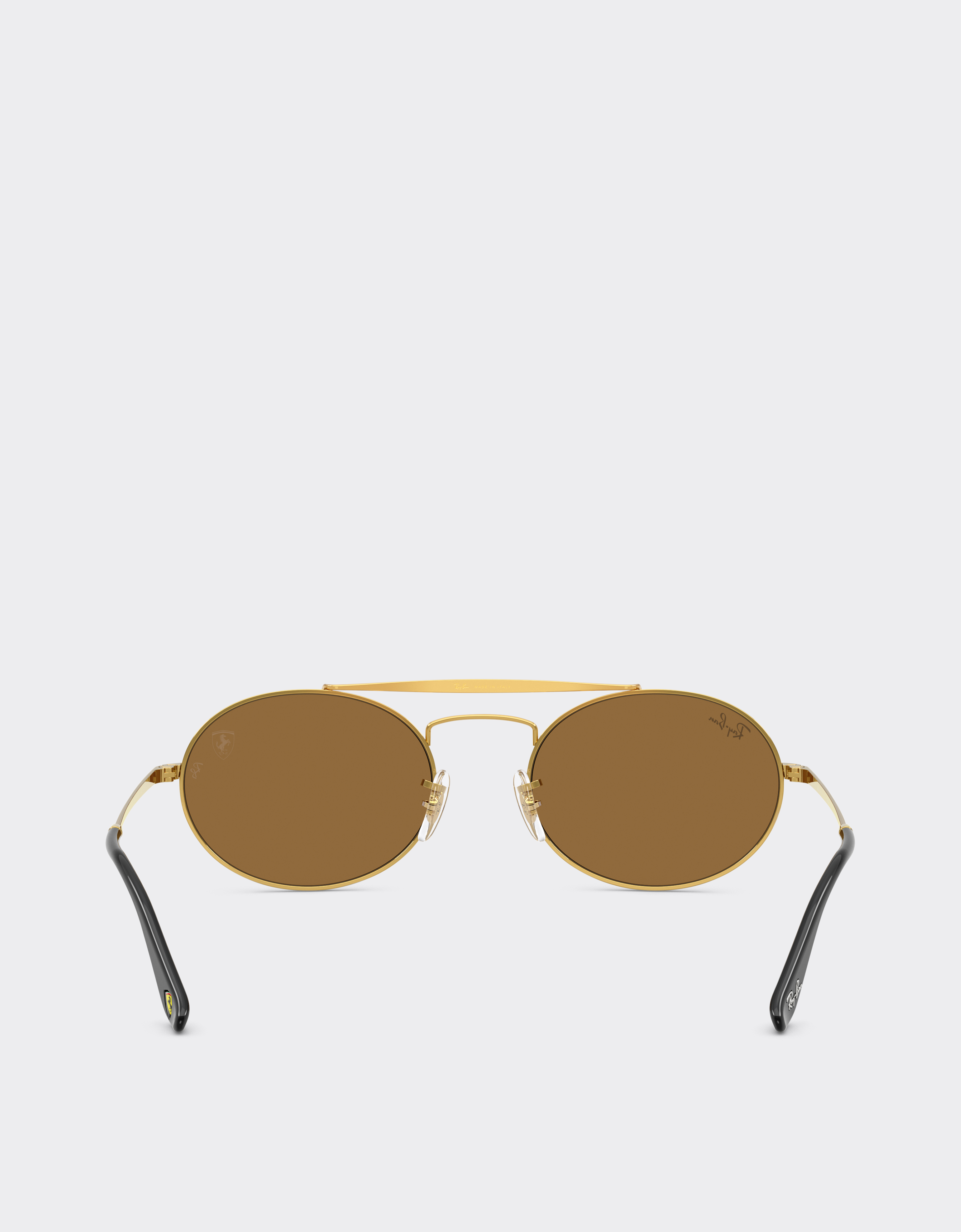 Ferrari Ray-ban For Scuderia  Rb3775m In Gold Metal With Light Brown Mirrored Gold Lenses In Gold