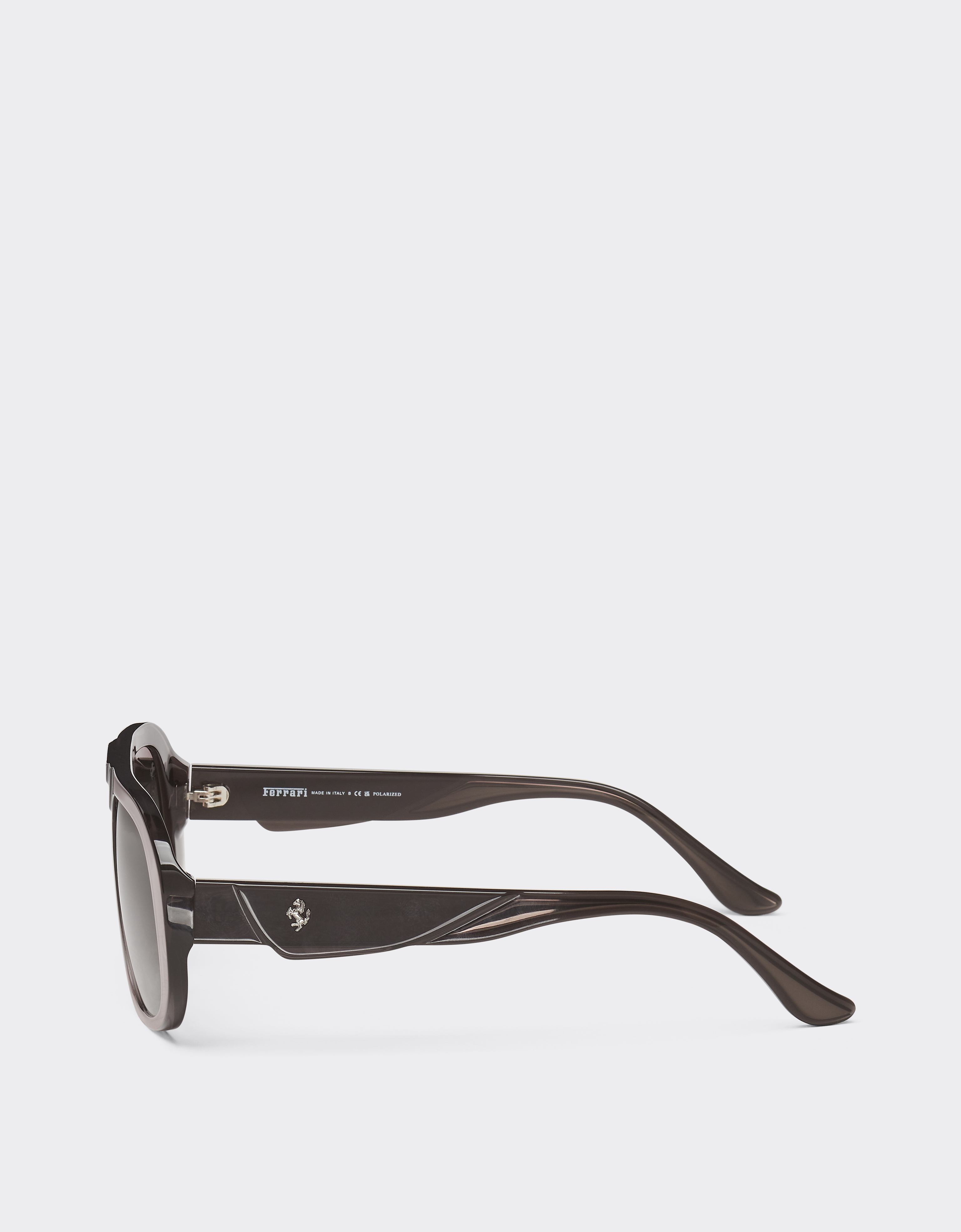 Ferrari Sunglasses In Black Acetate With Polarised Black Lenses In Black